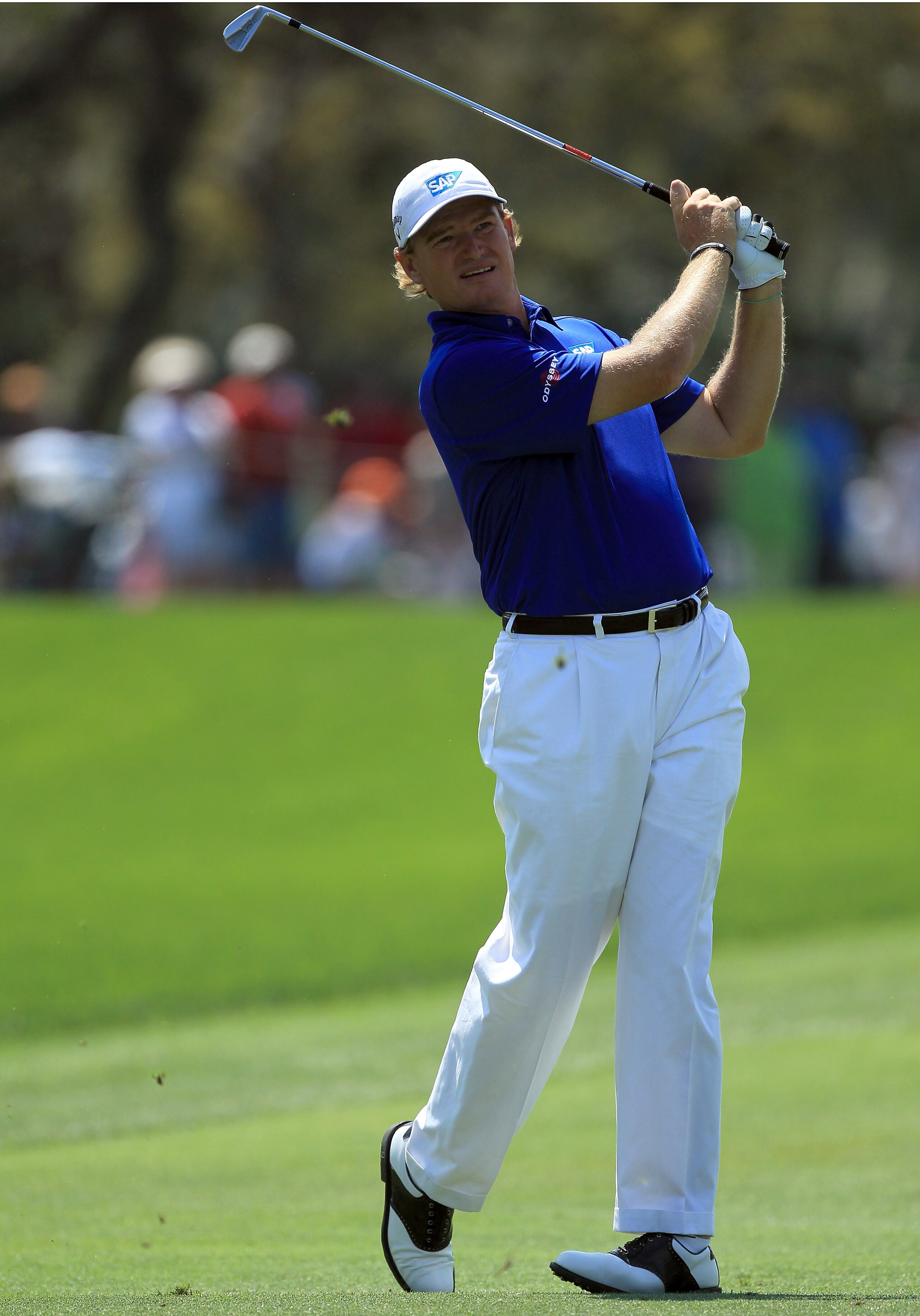 ORLANDO, FL - MARCH 24:  Ernie Els of South Africa plays his second shot at the 1st hole during the first round of the 2011 Arnold Palmer Invitational presented by Mastercard at the Bay Hill Lodge and Country Club on March 24, 2011 in Orlando, Florida.  (