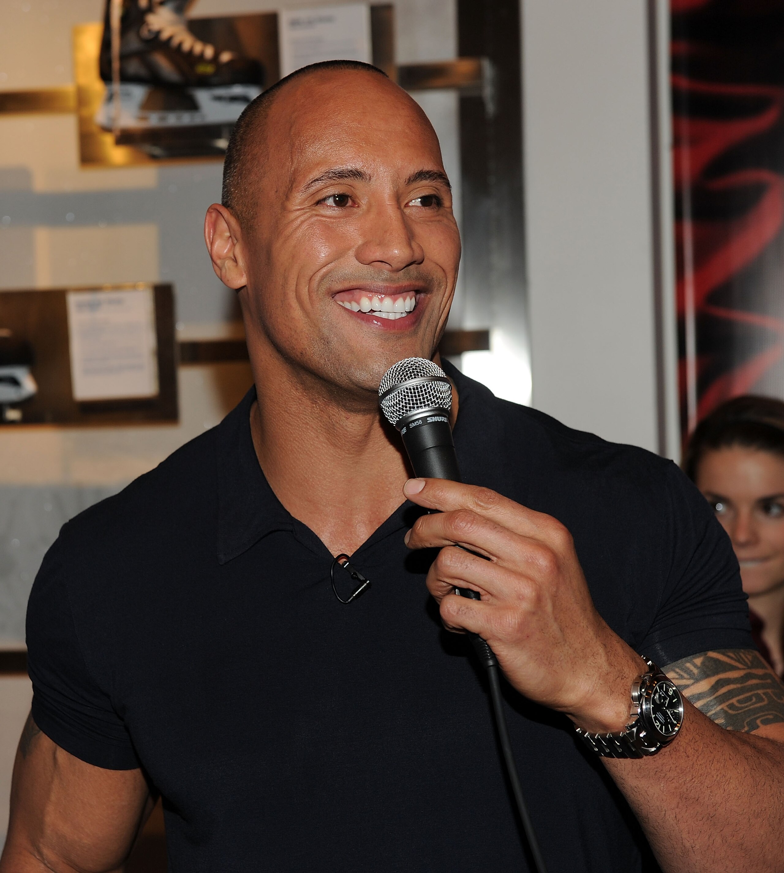NEW YORK - JANUARY 20:  Actor Dwayne Johnson attends the NHL Powered by Reebok Store to promote 'Tooth Fairy' on January 20, 2010 in New York City.  (Photo by Stephen Lovekin/Getty Images)