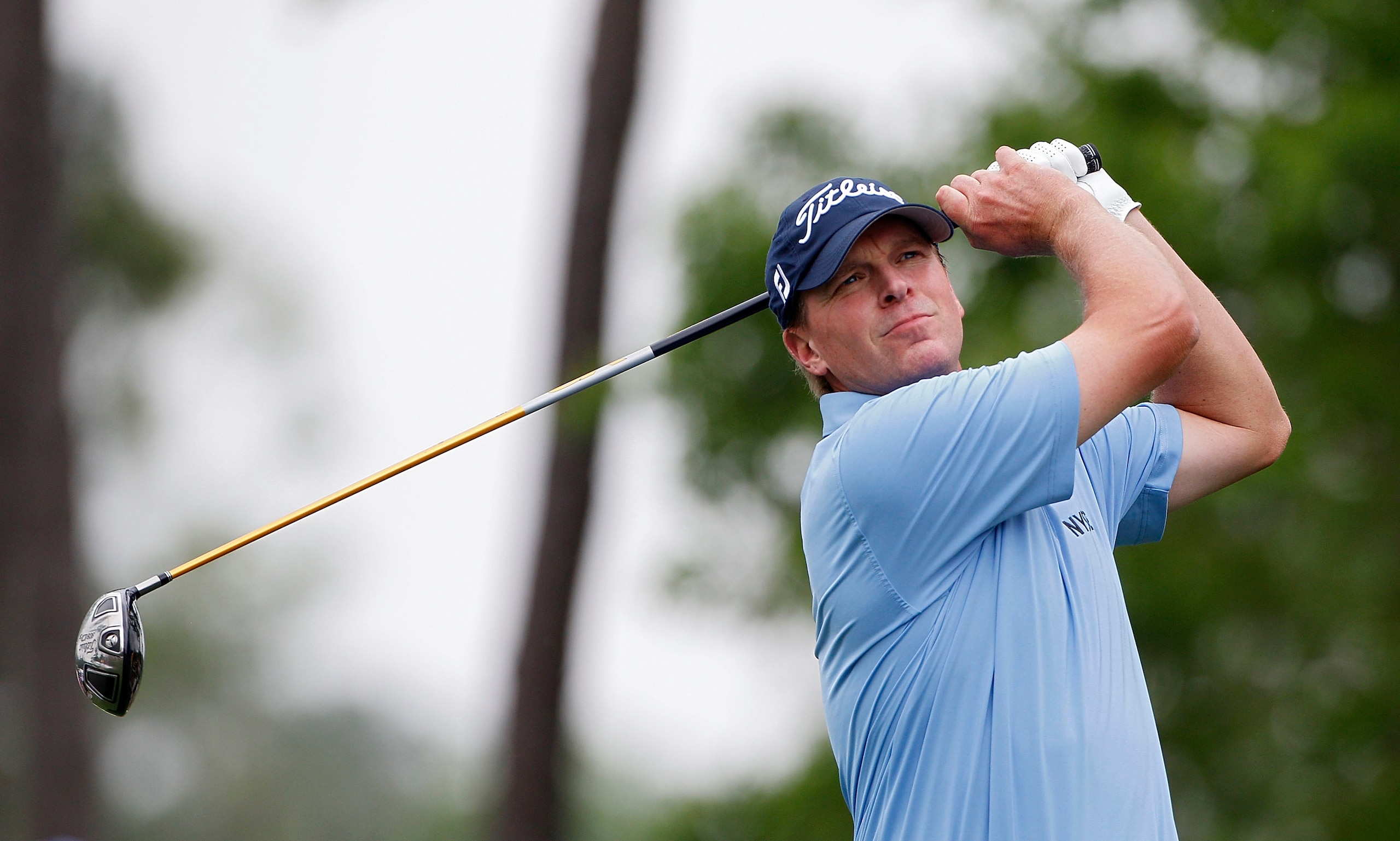HUMBLE, TX - APRIL 03:  Steve Stricker hits his drive on the fourth hole during the final round of the Shell Houston Open at Redstone Golf Club on April 3, 2011 in Humble, Texas.  (Photo by Michael Cohen/Getty Images)