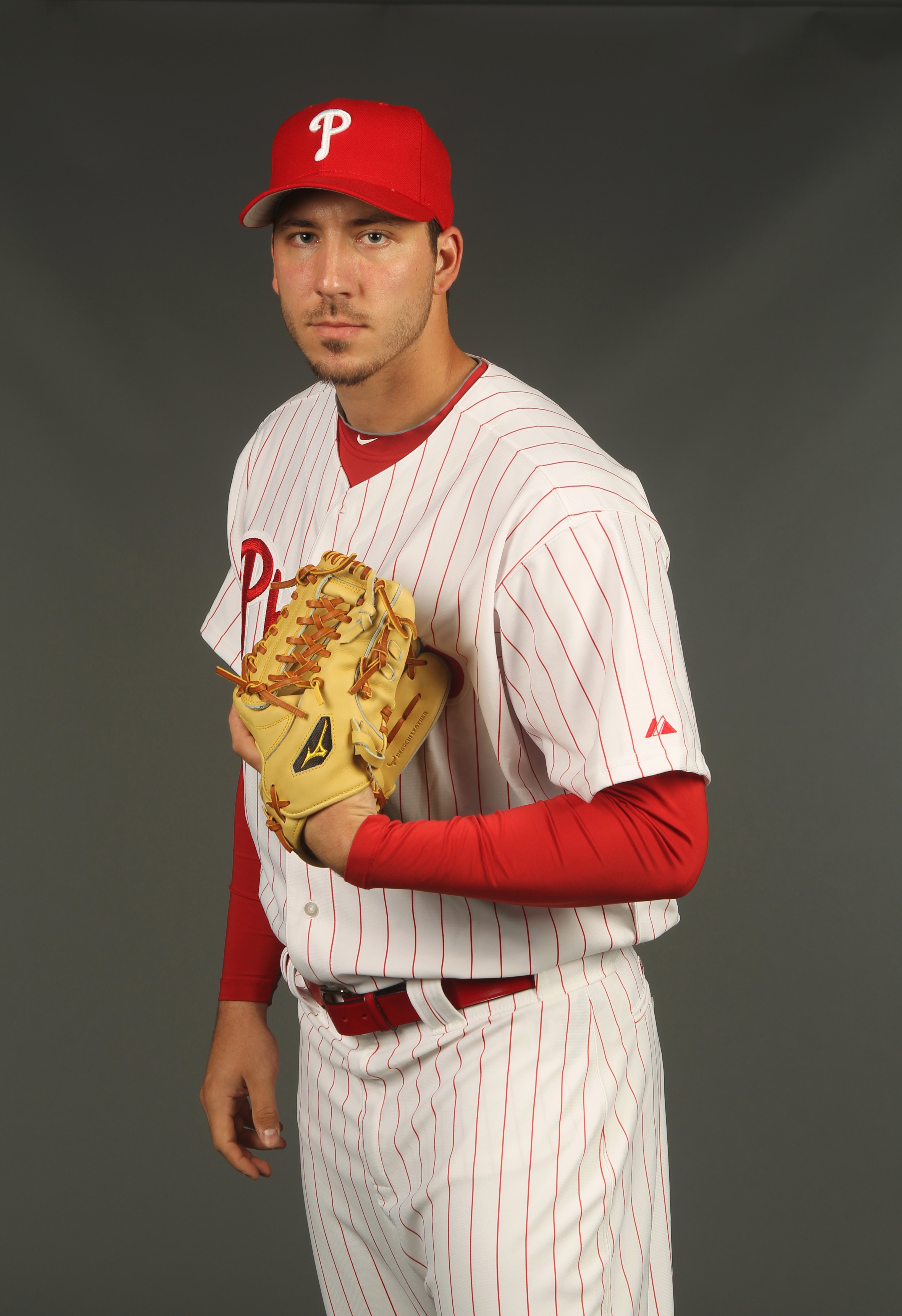 CLEARWATER, FL - FEBRUARY 24: Phillippe Aumont #75 of the Philadelphia Phillies poses for a photo during Spring Training Media Photo Day at Bright House Networks Field on February 24, 2010 in Clearwater, Florida.  (Photo by Nick Laham/Getty Images)