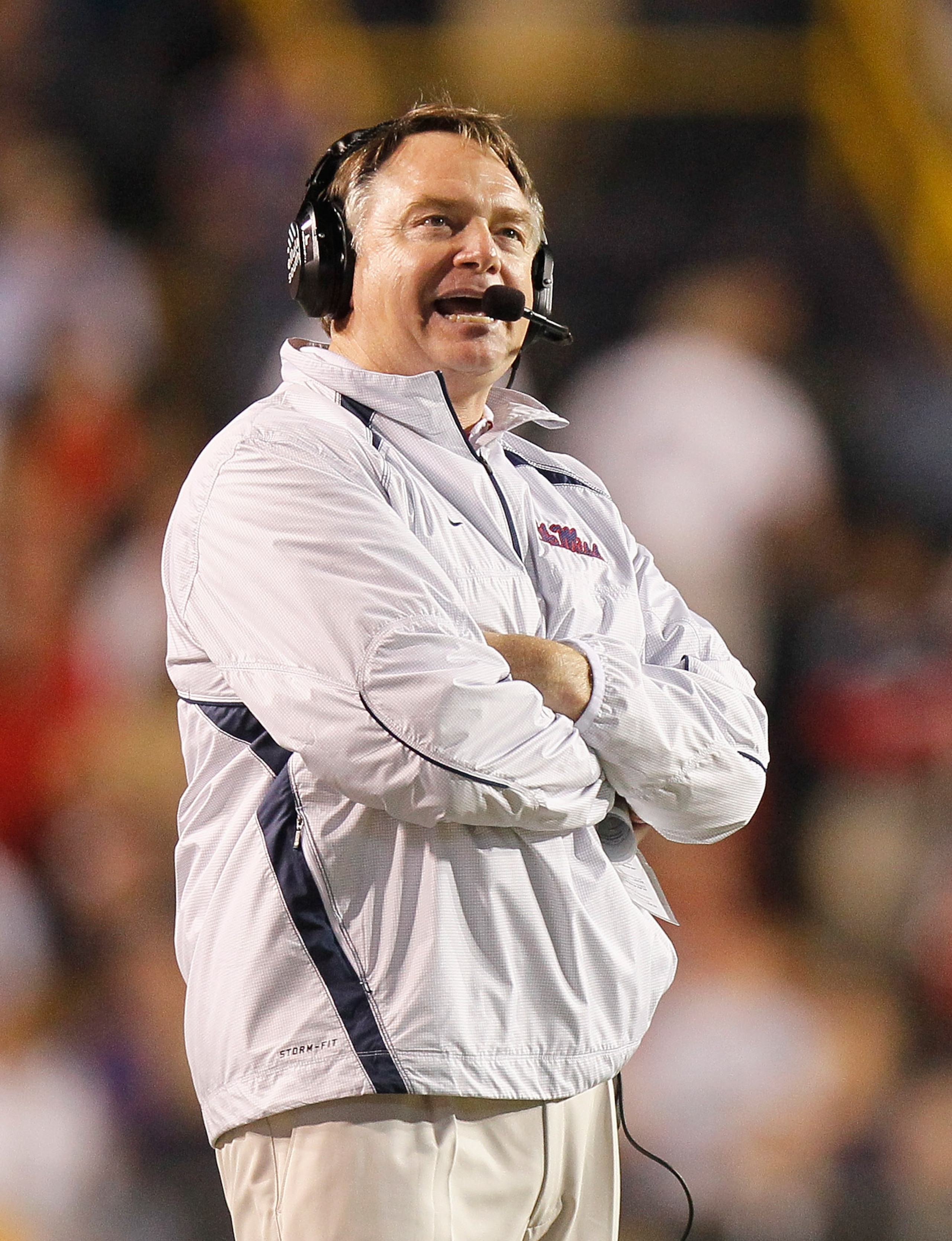 BATON ROUGE, LA - NOVEMBER 20: Head coach Houston Nutt of the Ole Miss Rebels against the Louisiana State University Tigers at Tiger Stadium on November 20, 2010 in Baton Rouge, Louisiana. (Photo by Kevin C. Cox/Getty Images) BATON ROUGE, LA - NOVEMBER 20: Head coach Houston Nutt of the Ole Miss Rebels against the Louisiana State University Tigers at Tiger Stadium on November 20, 2010 in Baton Rouge, Louisiana. (Photo by Kevin C. Cox/Getty Images)
