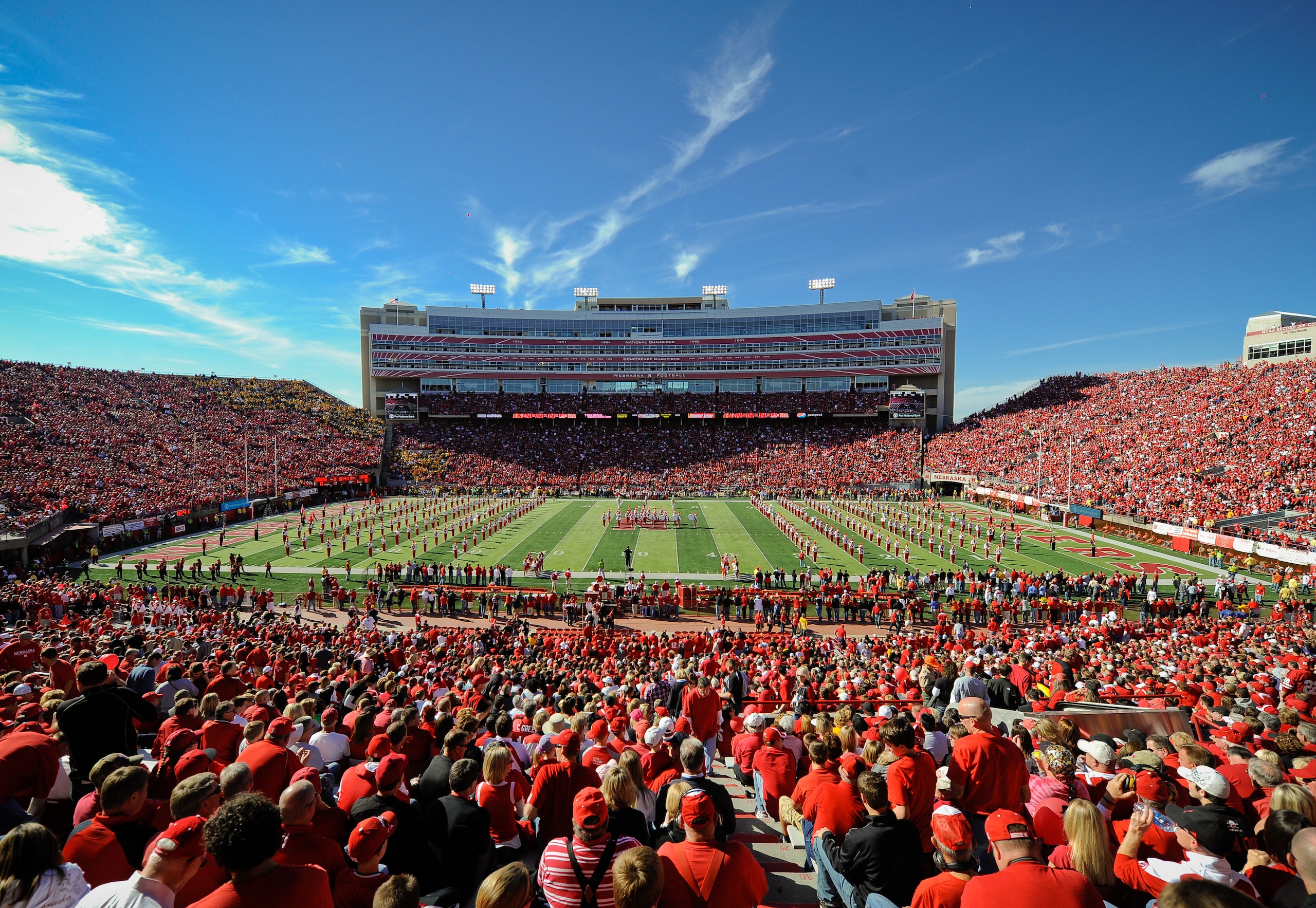 LINCOLN, NE - OCTOBER 30: The Husker faithful pack the stadium before the Nebraska Cornhuskers play the Missouri Tigers at Memorial Stadium on October 30, 2010 in Lincoln, Nebraska. Nebraska Defeated Missouri 31-17. (Photo by Eric Francis/Getty Images) LINCOLN, NE - OCTOBER 30: The Husker faithful pack the stadium before the Nebraska Cornhuskers play the Missouri Tigers at Memorial Stadium on October 30, 2010 in Lincoln, Nebraska. Nebraska Defeated Missouri 31-17. (Photo by Eric Francis/Getty Images)