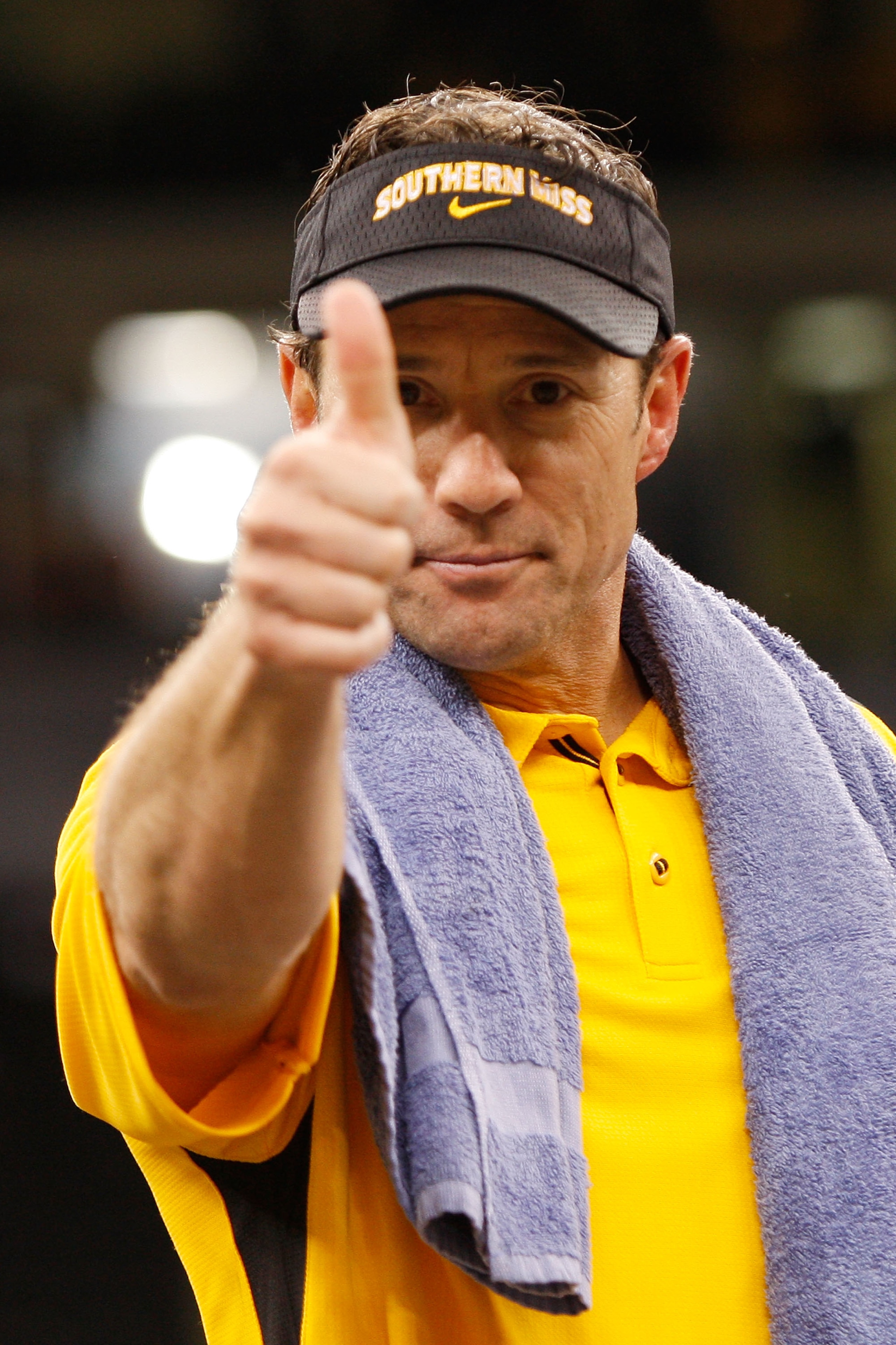 NEW ORLEANS - DECEMBER 21: Head coach Larry Fedora of the Southern Mississippi Golden Eagles celebrates after defeating the Troy Trojans in the R+L Carriers New Orleans Bowl on December 21, 2008 at the Superdome in New Orleans, Louisiana. The Eagles defe NEW ORLEANS - DECEMBER 21: Head coach Larry Fedora of the Southern Mississippi Golden Eagles celebrates after defeating the Troy Trojans in the R+L Carriers New Orleans Bowl on December 21, 2008 at the Superdome in New Orleans, Louisiana. The Eagles defe