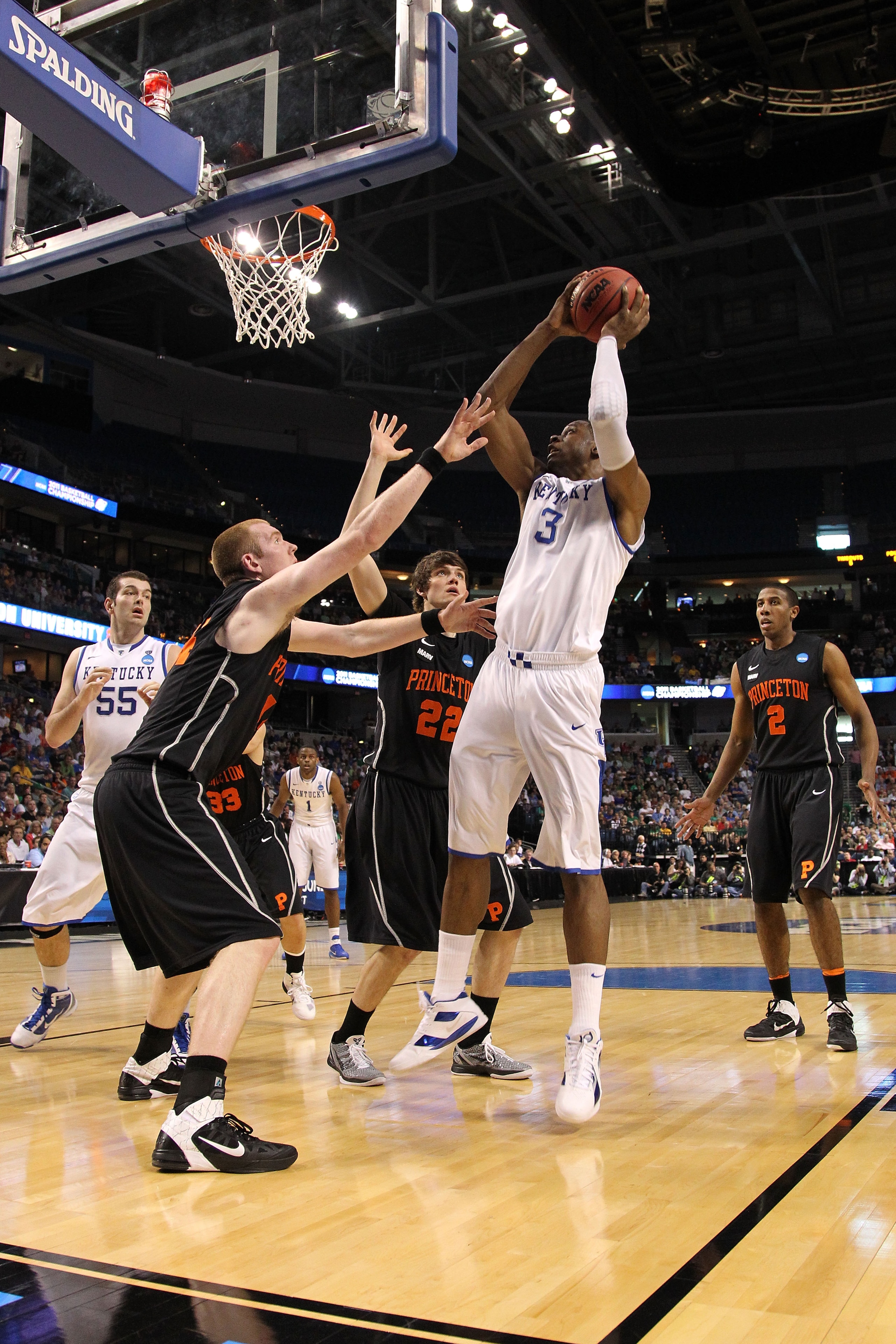 TAMPA, FL - MARCH 17:  Terrence Jones #3 of the Kentucky Wildcats attempts a shot in the first half against the Princeton Tigers during the second round of the 2011 NCAA men's basketball tournament at St. Pete Times Forum on March 17, 2011 in Tampa, Flori