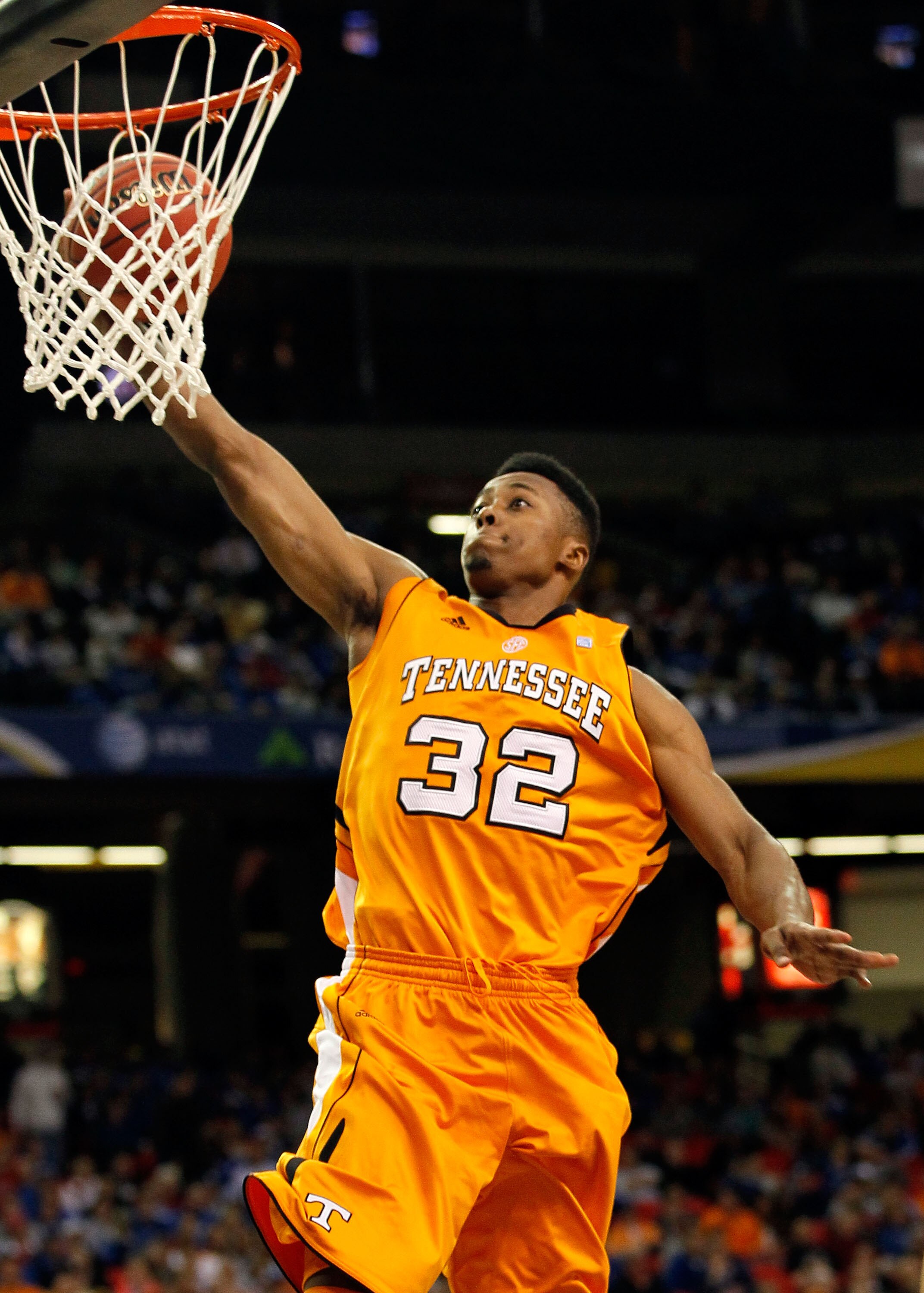 ATLANTA, GA - MARCH 10:  Scotty Hopson #32 of the Tennessee Volunteers shoots against the Arkansas Razorbacks during the first round of the SEC Men's Basketball Tournament at the Georgia Dome on March 10, 2011 in Atlanta, Georgia.  (Photo by Kevin C. Cox/