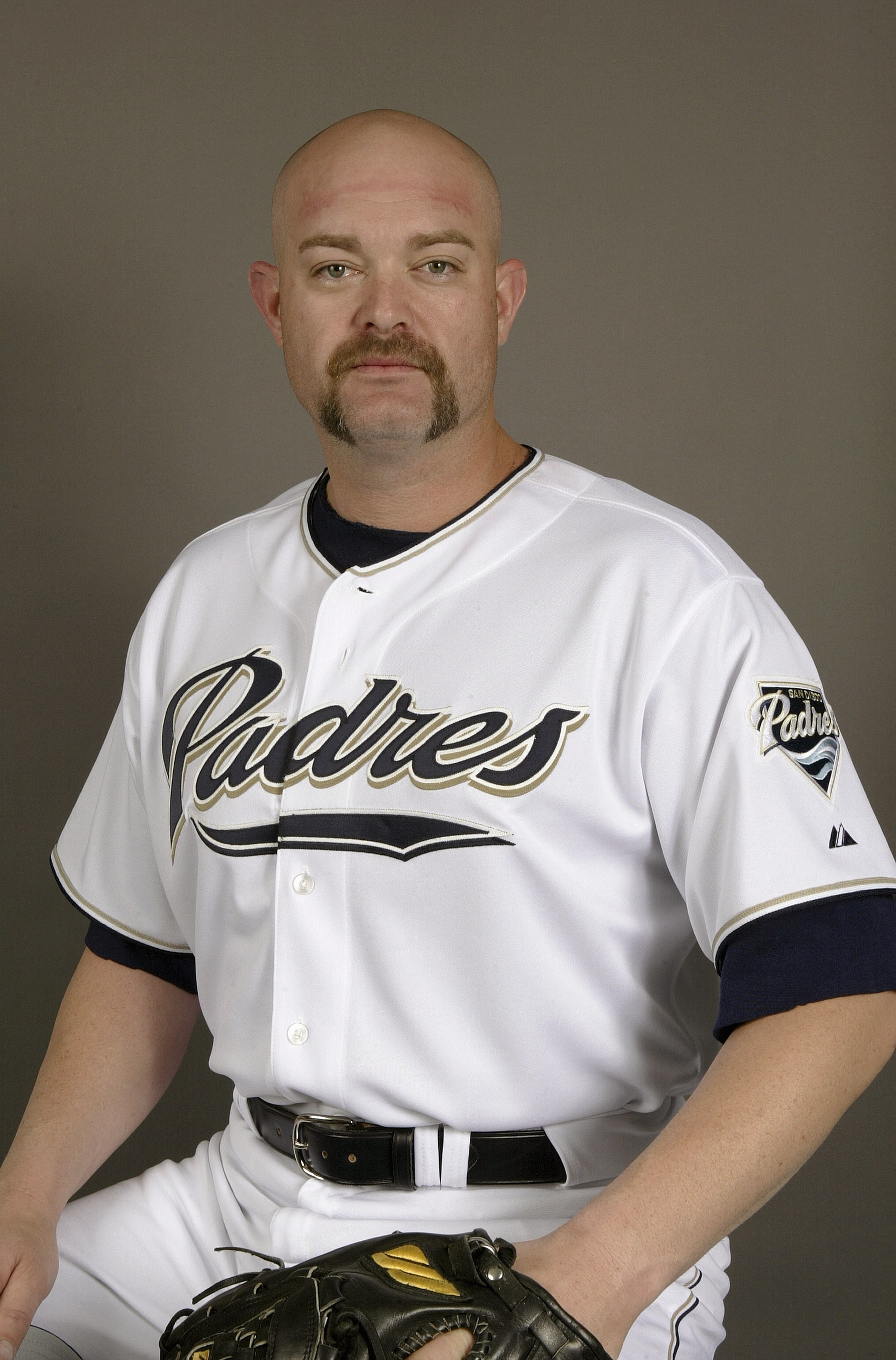 PEORIA, AZ - FEBRUARY 28:  Pitcher Rod Beck #45 of the San Diego Padres poses for a picture during media day at Peoria Sports Complex on February 28, 2004 in Peoria, Arizona. (Photo by Stephen Dunn/Getty Images)