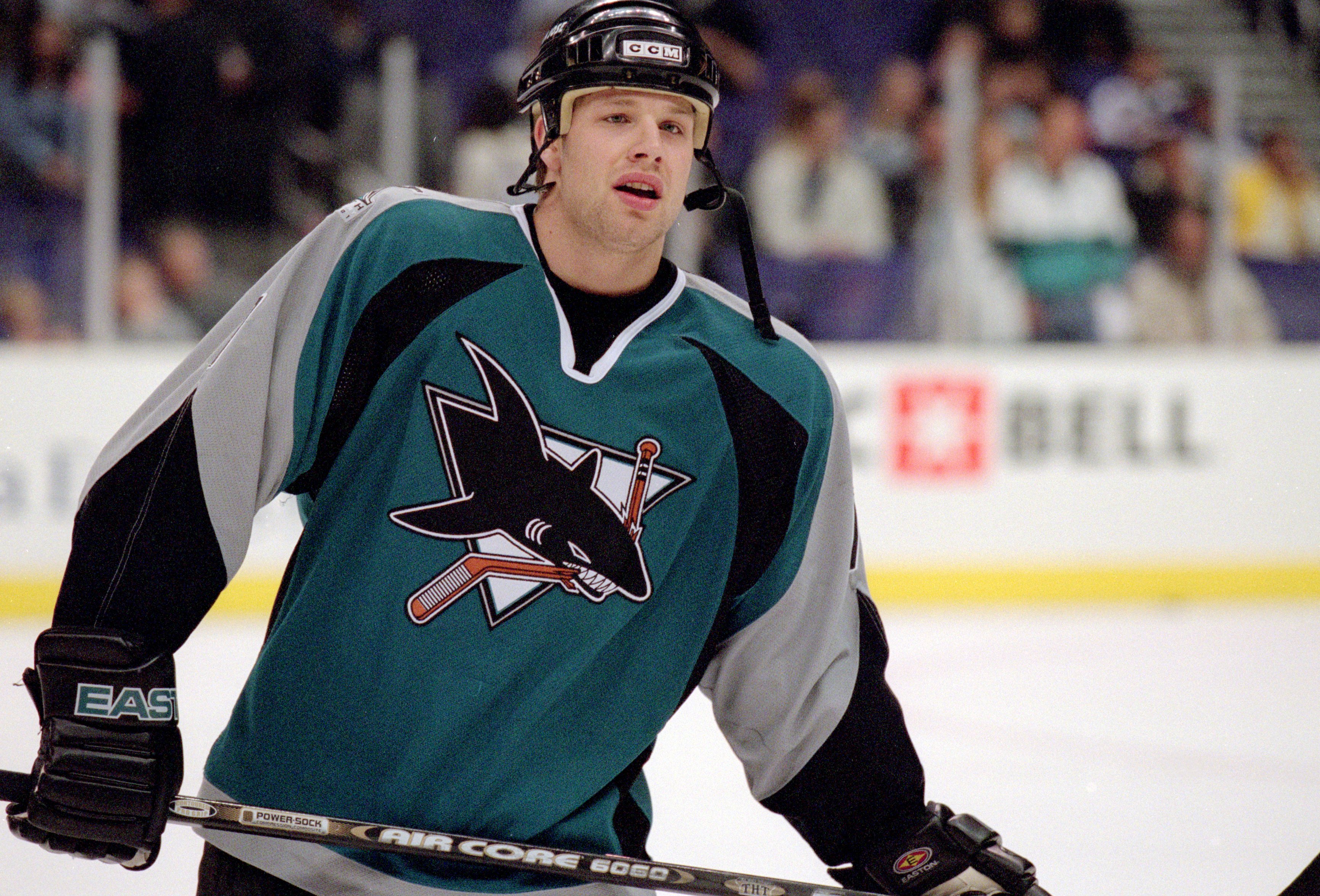 26 Dec 2000:  Brad Stuart #7 of the San Jose Sharks skates on the ice during the game against the Los Angeles Kings at the STAPLES Center in Los Angeles, California.  The Sharks defeated the Kings 2-1.Mandatory Credit: Kellie Landis  /Allsport