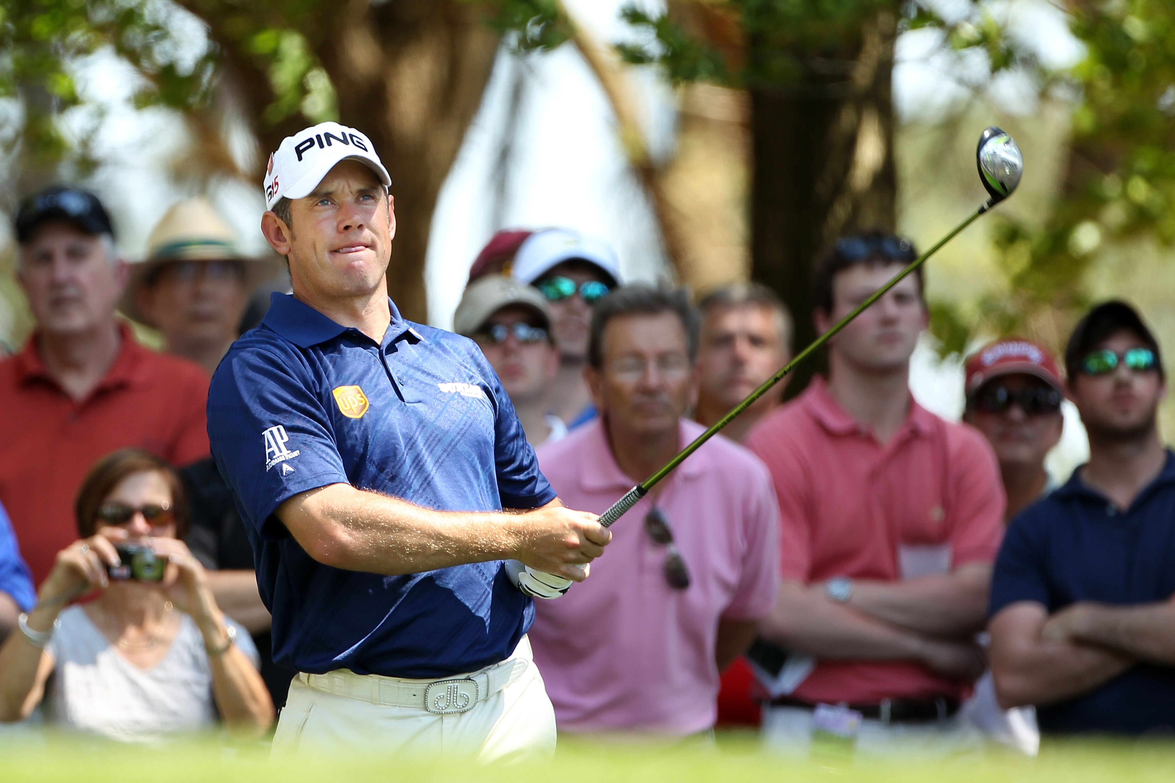 AUGUSTA, GA - APRIL 04:  Lee Westwood of England watches a shot during a practice round prior to the 2011 Masters Tournament at Augusta National Golf Club on April 4, 2011 in Augusta, Georgia.  (Photo by Andrew Redington/Getty Images)