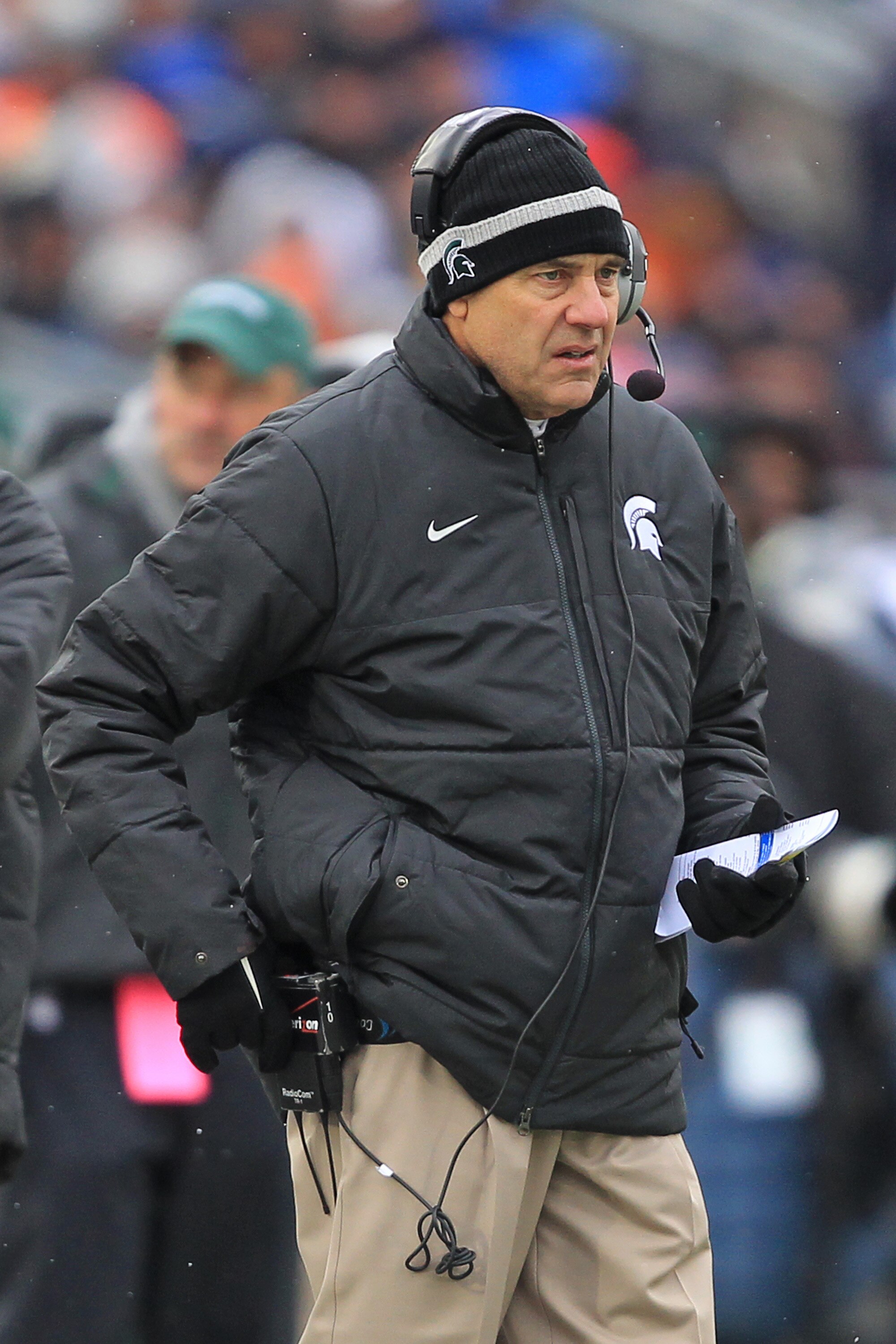 STATE COLLEGE, PA - NOVEMBER 27: Head coach Mark Dantonio of the Michigan State Spartans stands on the sideline during a game against the Penn State Nittany Lions on November 27, 2010 at Beaver Stadium in State College, Pennsylvania. The Spartans won 28-2