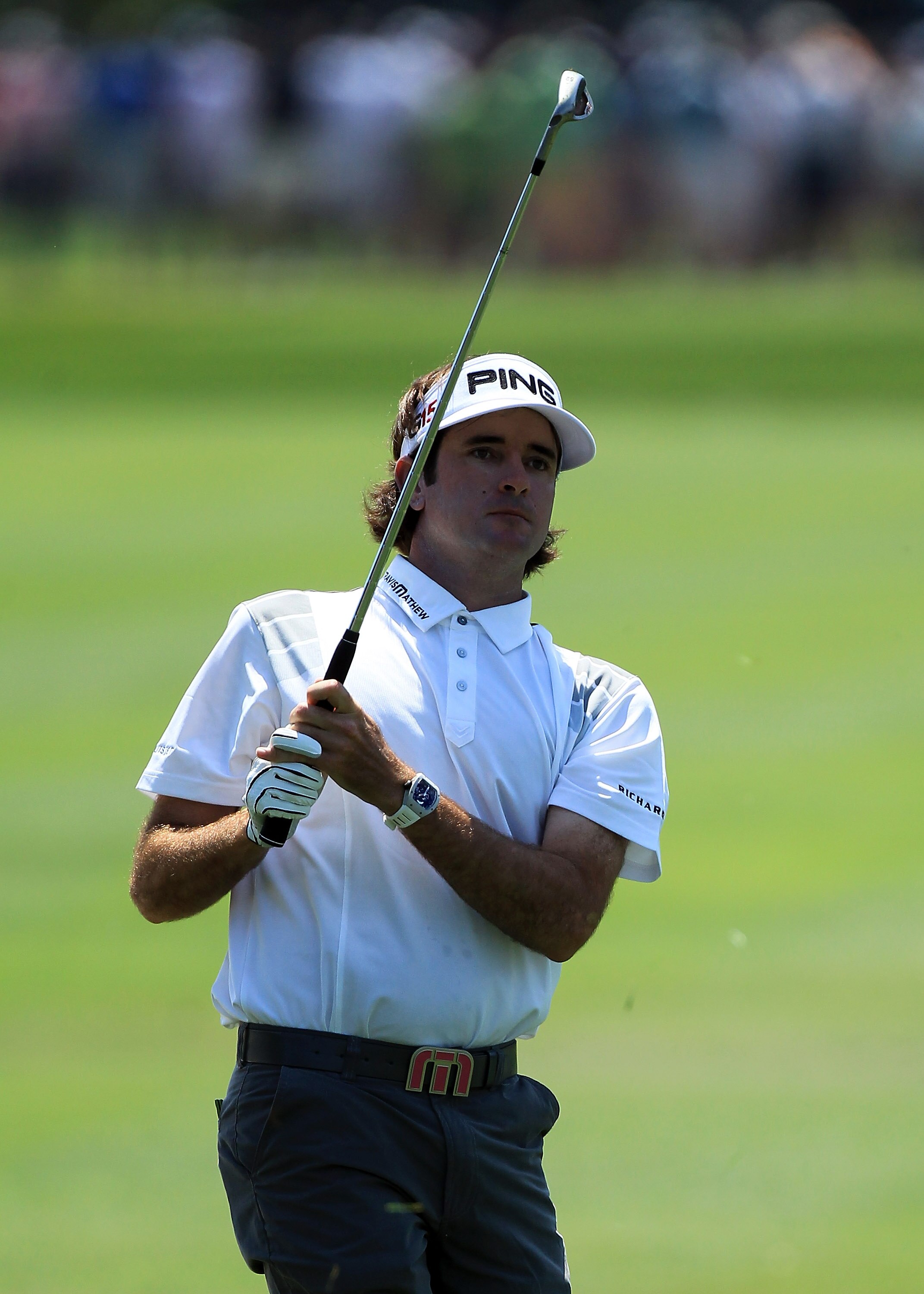 ORLANDO, FL - MARCH 27:  Bubba Watson of the USA plays his second shot on the 1st hole during the final round of the 2011 Arnold Palmer Invitational presented by Mastercard at the Bay Hill Lodge and Country Club on March 27, 2011 in Orlando, Florida.  (Ph