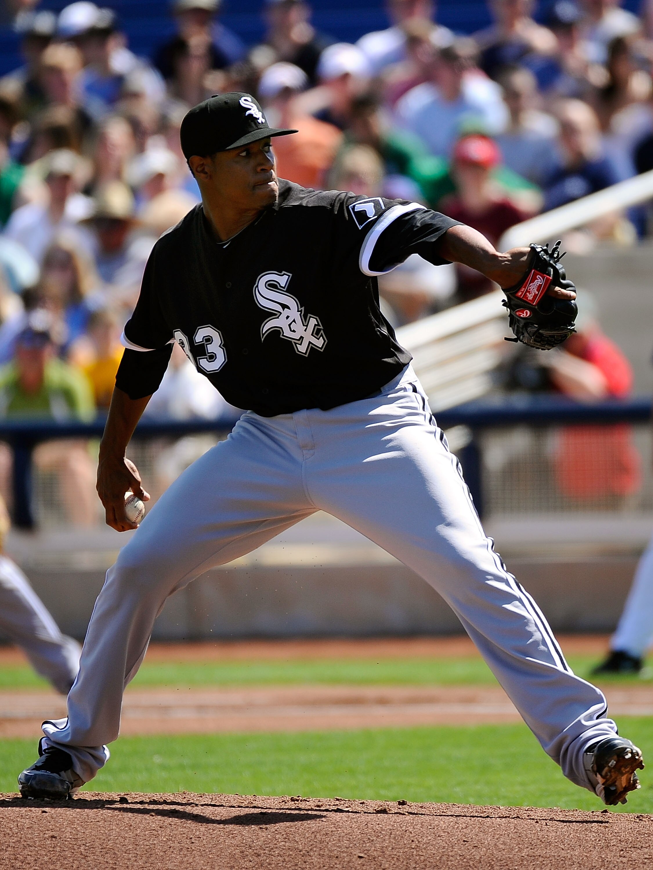 PHOENIX, AZ - MARCH 17:  Pitcher Edwin Jackson #33 of the Chicago White Sox throws a pitch against the Milwaukee Brewers during the spring training game at Maryvale Baseball Park on March 17, 2011 in Phoenix, Arizona.  (Photo by Kevork Djansezian/Getty Im