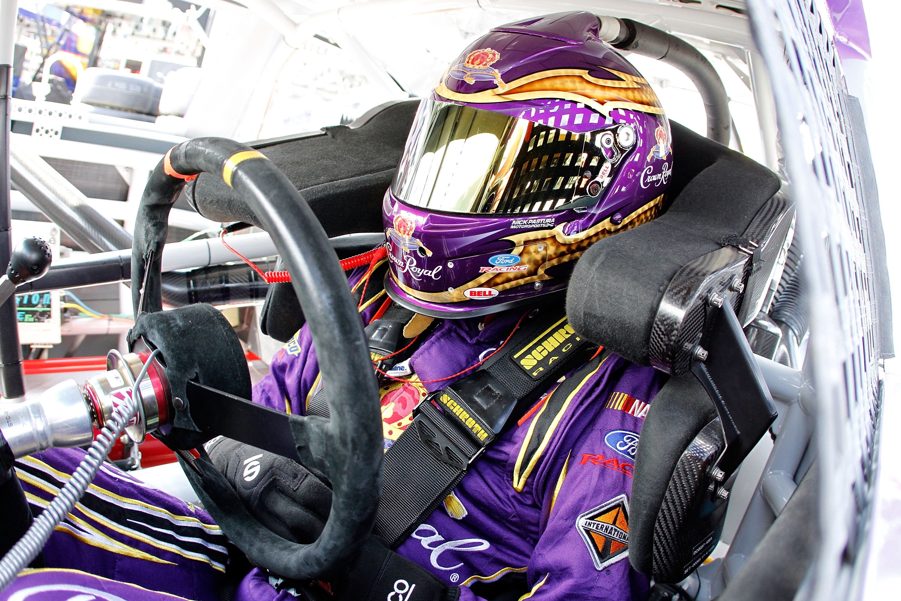 MARTINSVILLE, VA - APRIL 01:  Matt Kenseth, driver of the #17 Crown Royal Ford, sits in his car during practice for the NASCAR Sprint Cup Series Goody's Fast Relief 500 at Martinsville Speedway on April 1, 2011 in Martinsville, Virginia.  (Photo by Jason
