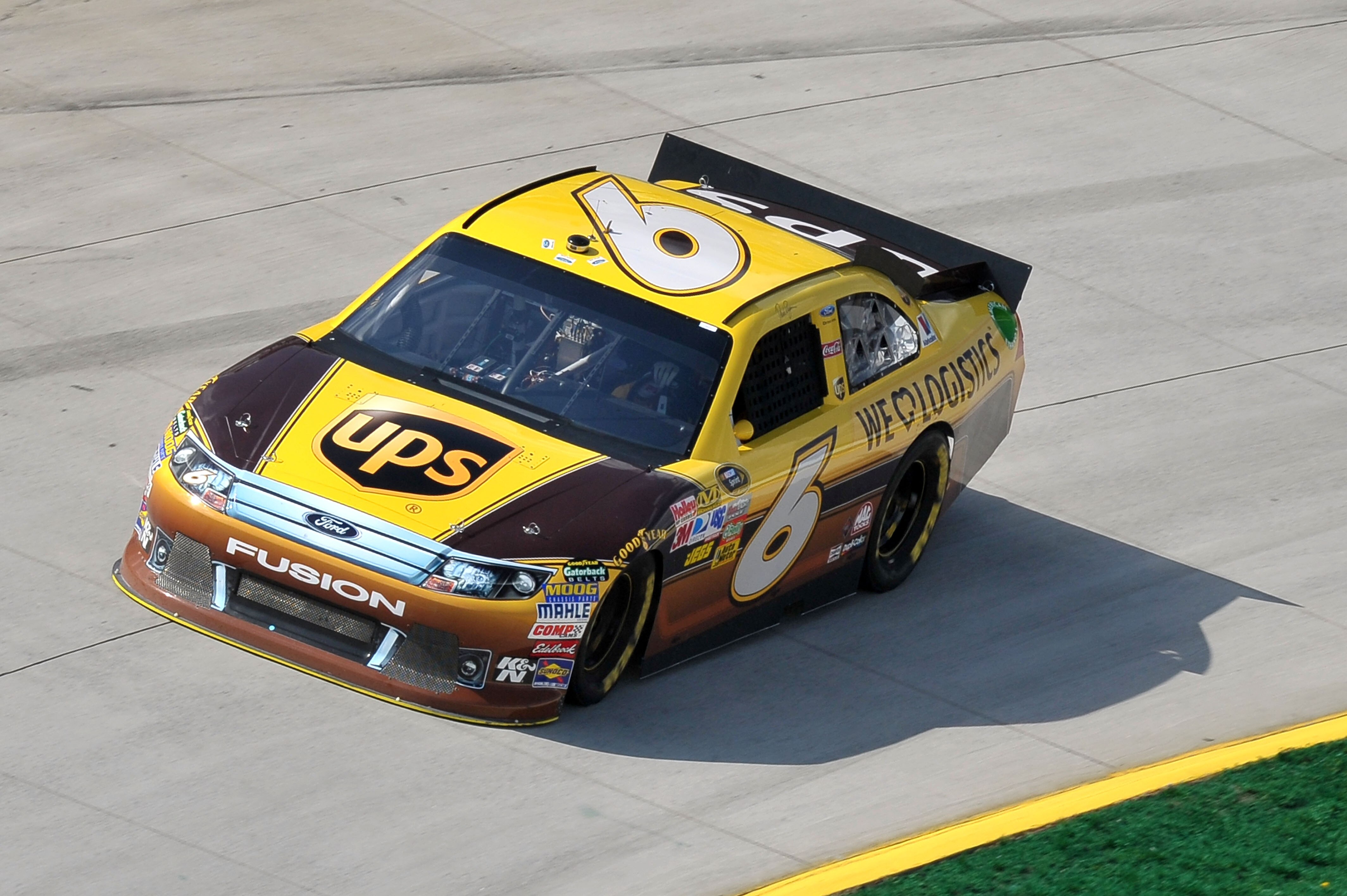 MARTINSVILLE, VA - APRIL 01:  David Ragan drives the #6 UPS Ford during practice for the NASCAR Sprint Cup Series Goody's Fast Relief 500 at Martinsville Speedway on April 1, 2011 in Martinsville, Virginia.  (Photo by Drew Hallowell/Getty Images for NASCA