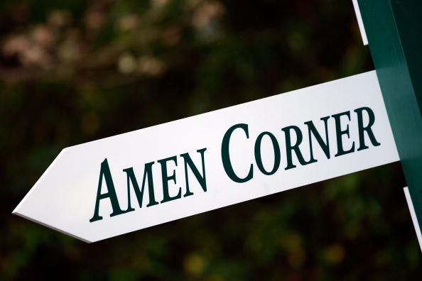AUGUSTA, GA - APRIL 10:  A new white sign pointing to Amen Corner is seen during the second round of the 2009 Masters Tournament at Augusta National Golf Club on April 10, 2009 in Augusta, Georgia.  (Photo by Jamie Squire/Getty Images)
