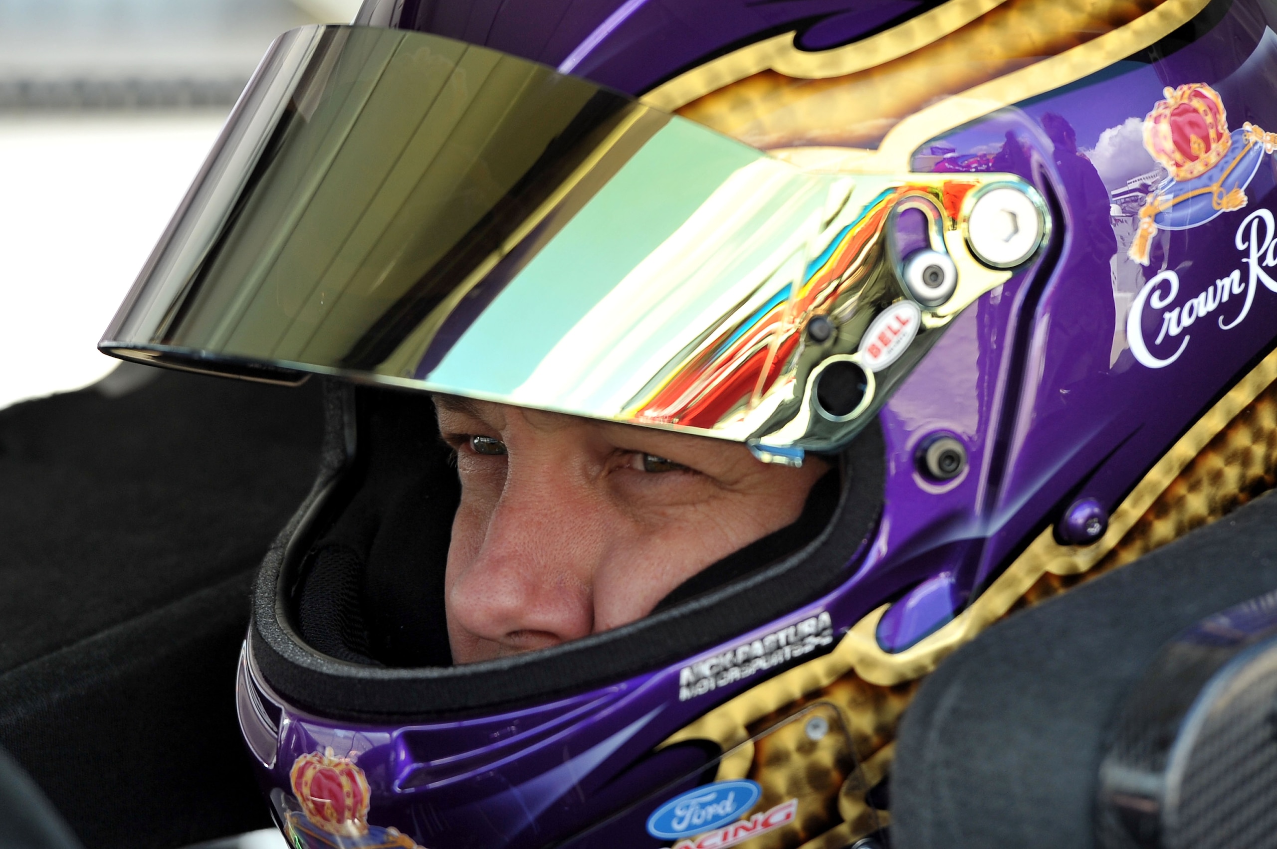 MARTINSVILLE, VA - APRIL 02:  Matt Kenseth, driver of the #17 Crown Royal Ford, sits in his car during qualifying for the NASCAR Sprint Cup Series Goody's Fast Relief 500 at Martinsville Speedway on April 2, 2011 in Martinsville, Virginia.  (Photo by Drew