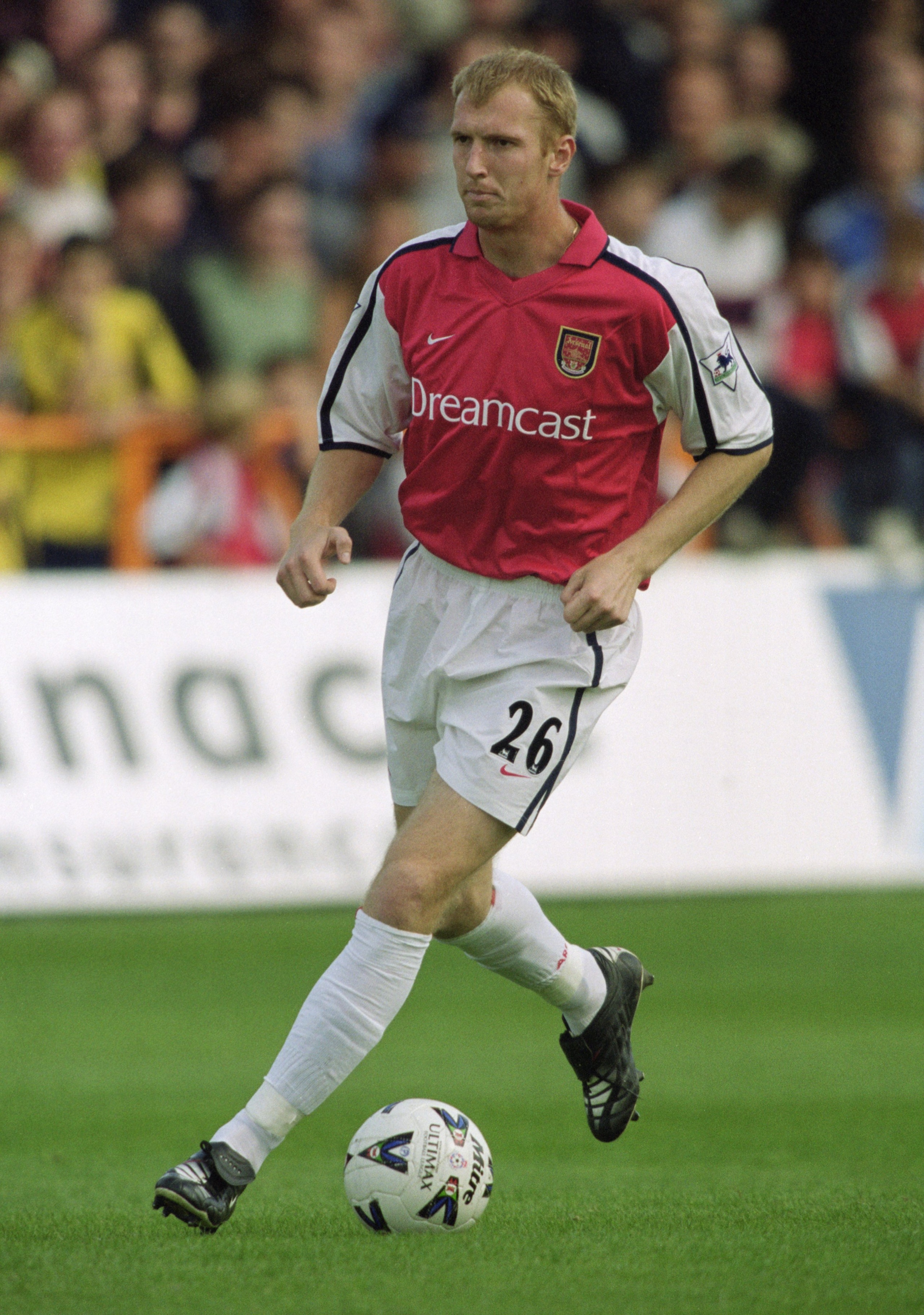 11 Aug 2001:  Igor Stepanovs of Arsenal on the ball during the Pre-season friendly match against Barnet played at Underhill in London. \ Mandatory Credit: Ben Radford /Allsport