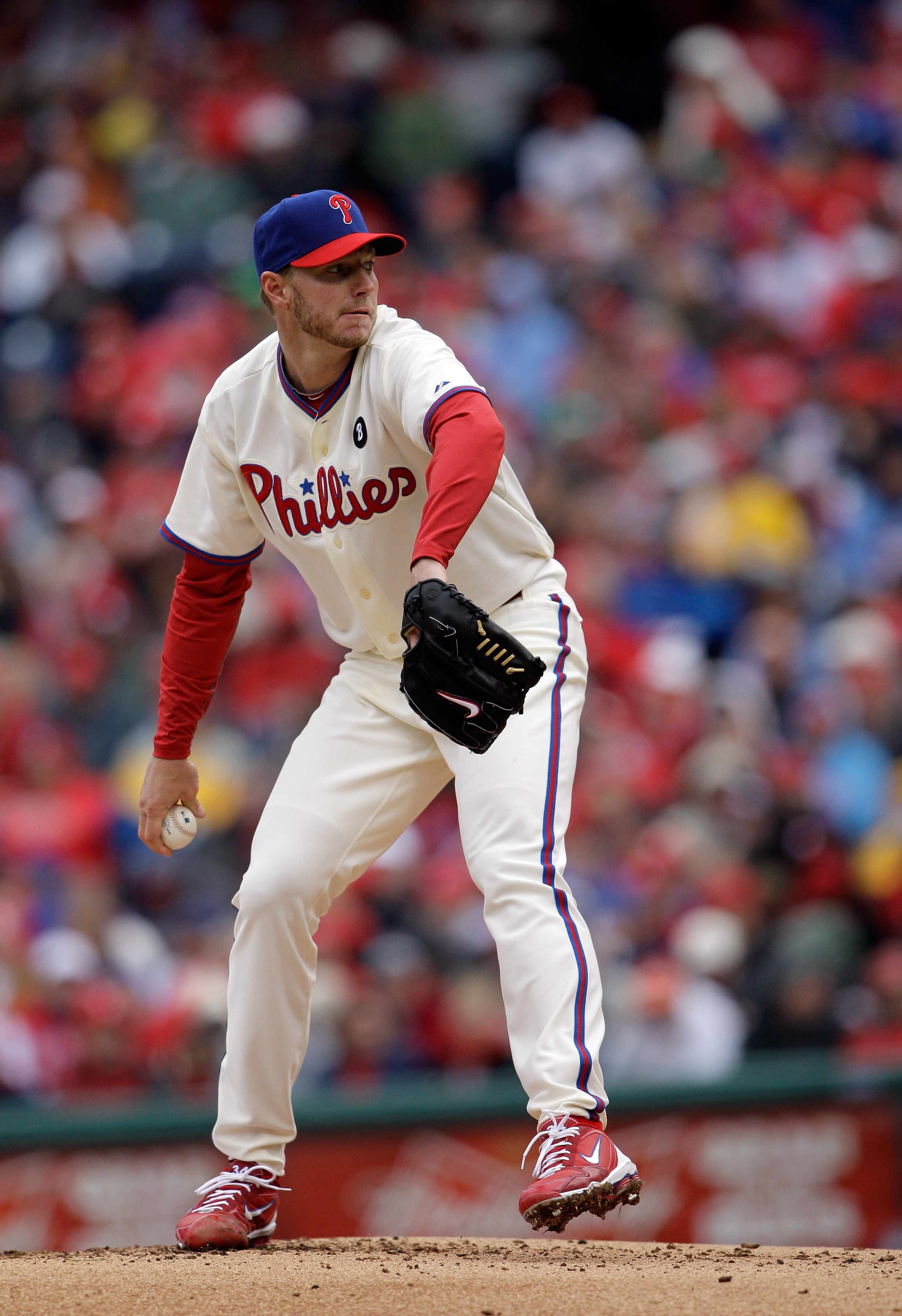 PHILADELPHIA, PA - APRIL 01:  Starting pitcher Roy Halladay #34 of the Philadelphia Phillies delivers to a Houston Astros batter during the second inningof opening day at Citizens Bank Park on April 1, 2011 in Philadelphia, Pennsylvania.  (Photo by Rob Ca