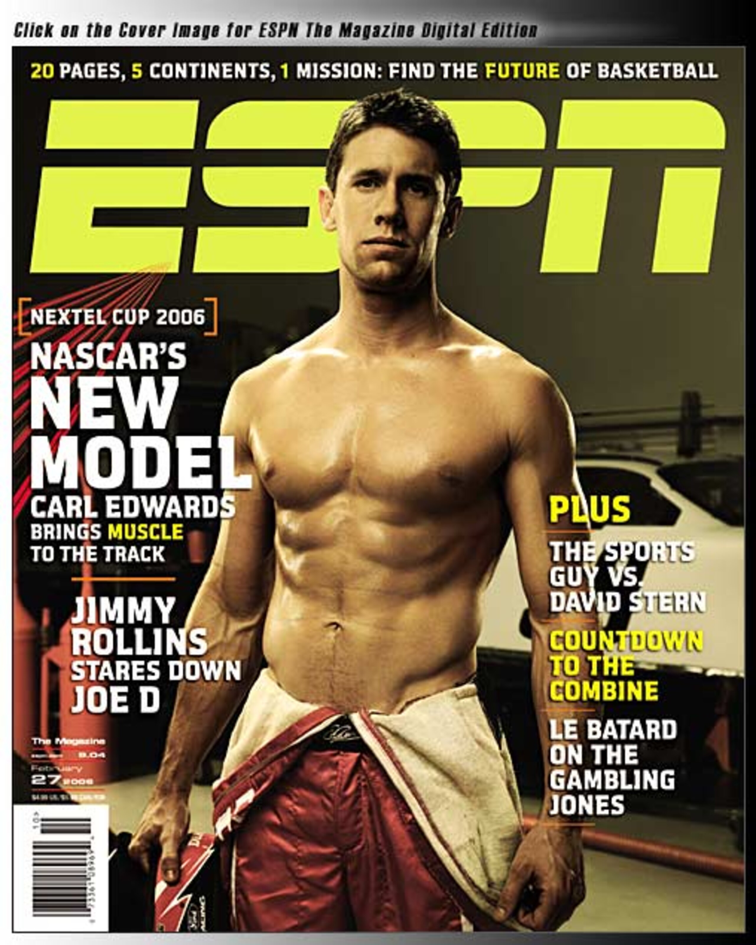 Carl Edwards stays in tip top shape creating a tough challenger both on and off the track. Photo by ESPN