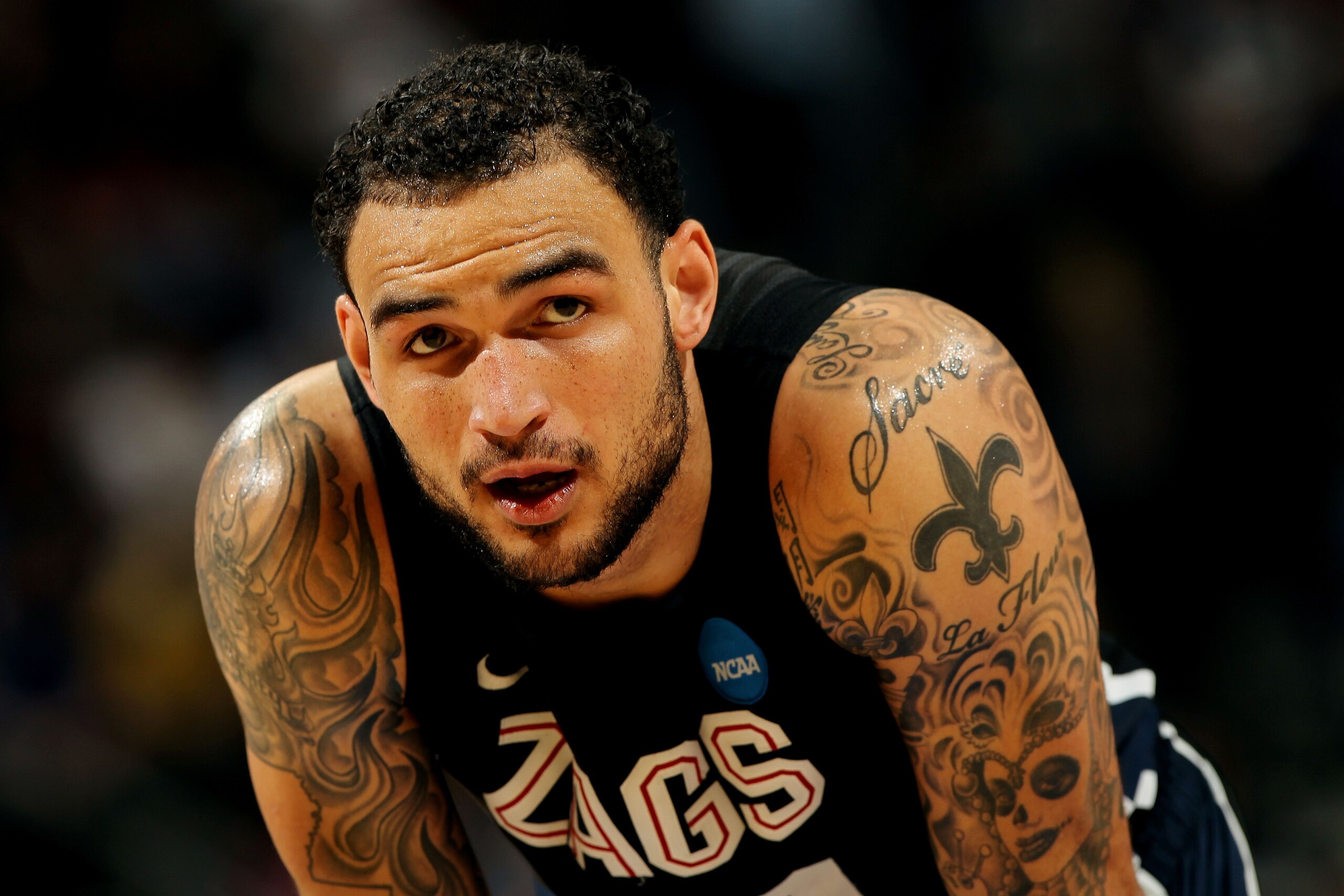 DENVER, CO - MARCH 19:  Robert Sacre #00 of the Gonzaga Bulldogs looks on against the Brigham Young Cougars during the third round of the 2011 NCAA men's basketball tournament at Pepsi Center on March 19, 2011 in Denver, Colorado.  (Photo by Doug Pensinge