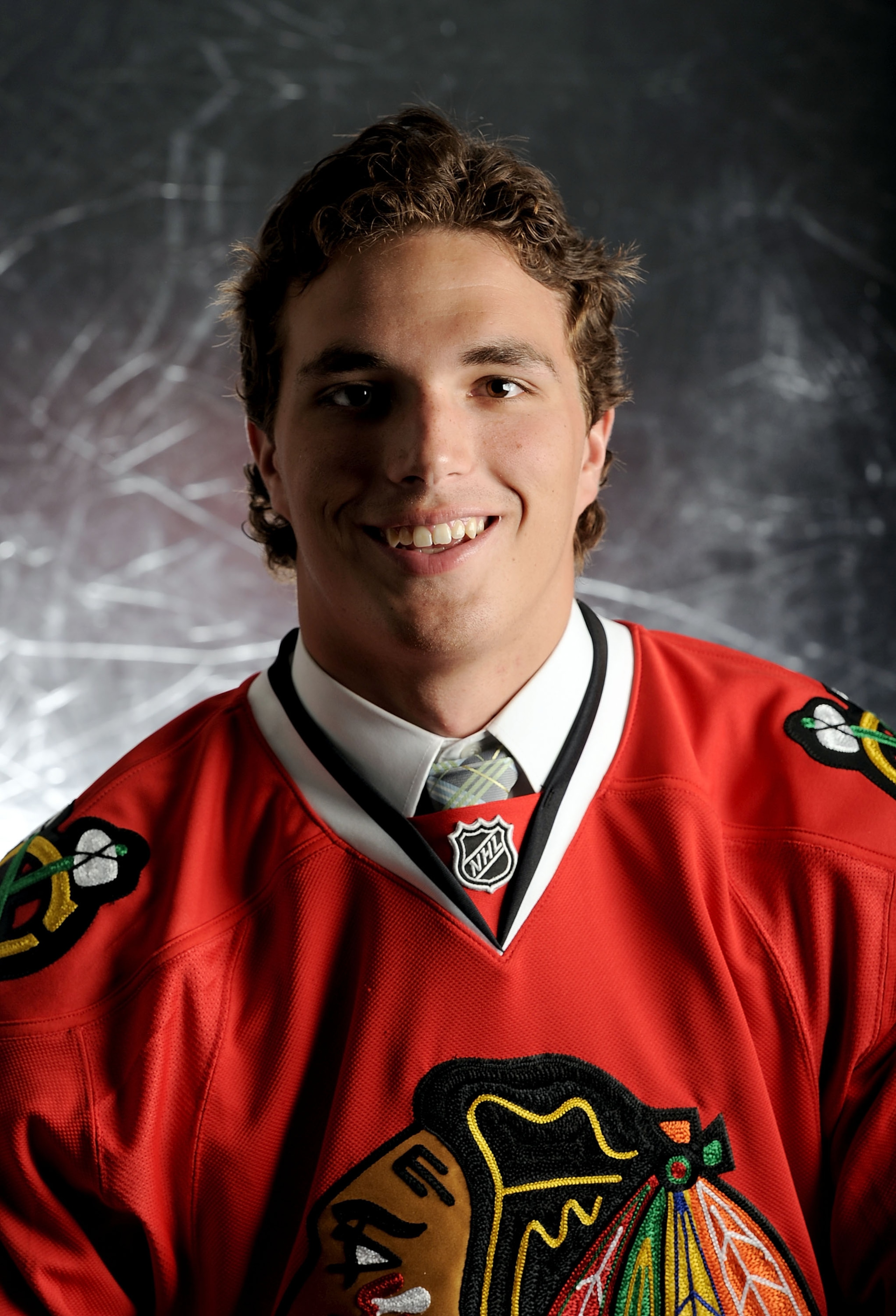 LOS ANGELES, CA - JUNE 26:  Stephen Johns, drafted in the second round by the Chicago Blackhawks, poses for a portrait personnel during day two of the 2010 NHL Entry Draft at Staples Center on June 26, 2010 in Los Angeles, California.  (Photo by Harry How