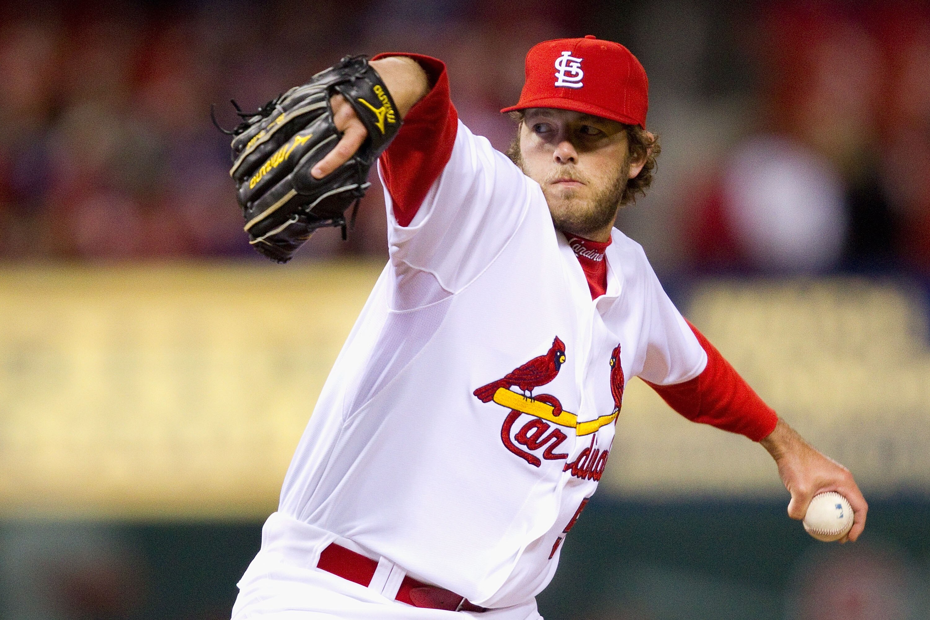 ST. LOUIS, MO - APRIL 4: Reliever Brian Tallet #56 of the St. Louis Cardinals pitches against the Pittsburgh Pirates at Busch Stadium on April 4, 2011 in St. Louis, Missouri.  (Photo by Dilip Vishwanat/Getty Images)