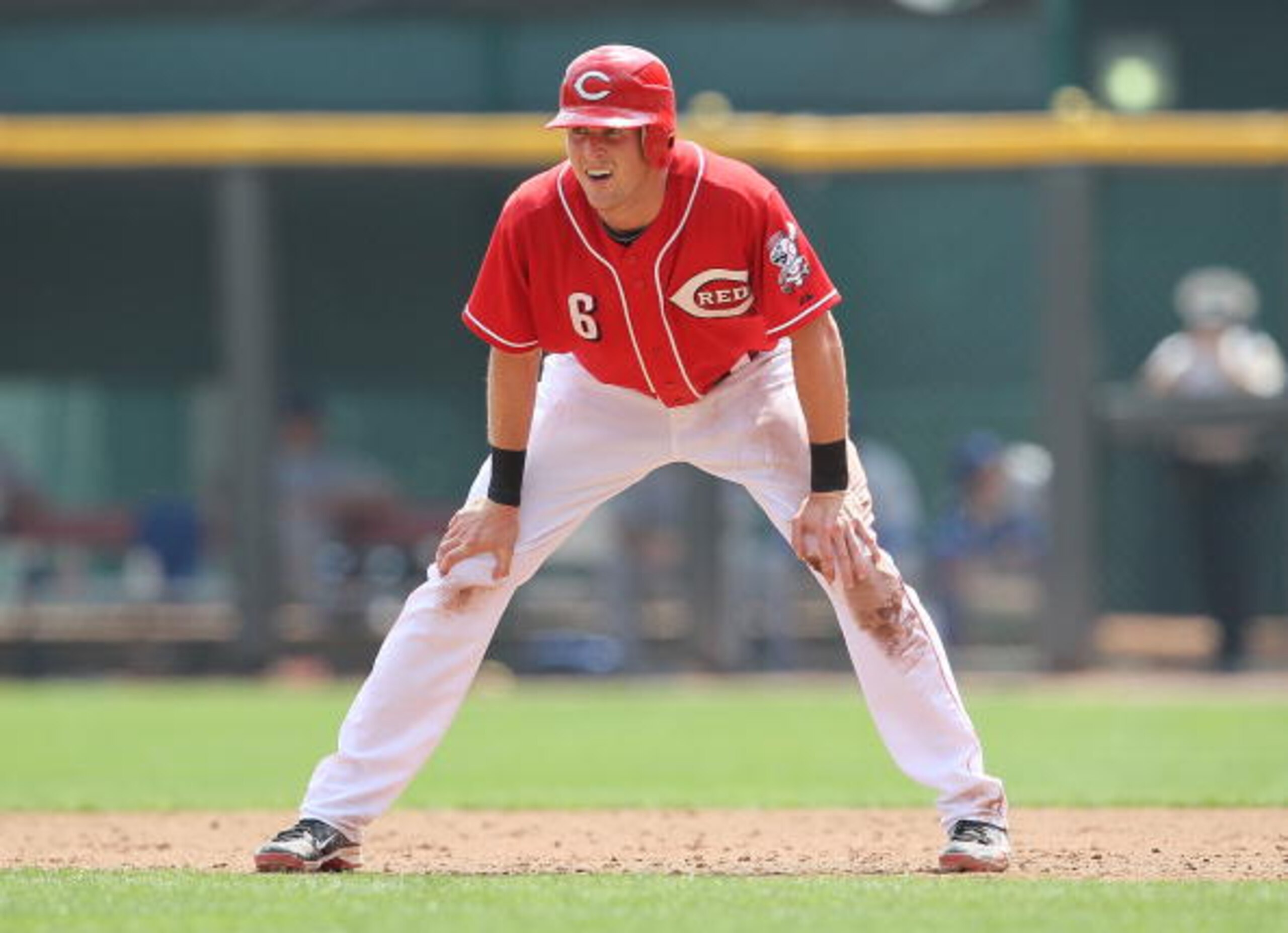 CINCINNATI - AUGUST 29: Drew Stubbs #6 of the Cincinnati Reds leads off of first base during the game against the Chicago Cubs at Great American Ball Park on August 29, 2010 in Cincinnati, Ohio. (Photo by Andy Lyons/Getty Images) CINCINNATI - AUGUST 29: Drew Stubbs #6 of the Cincinnati Reds leads off of first base during the game against the Chicago Cubs at Great American Ball Park on August 29, 2010 in Cincinnati, Ohio. (Photo by Andy Lyons/Getty Images)