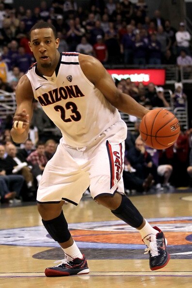 LOS ANGELES, CA - MARCH 12:  Derrick Williams #23 of the Arizona Wildcats moves the ball while taking on the Washington Huskies in the championship game of the 2011 Pacific Life Pac-10 Men's Basketball Tournament at Staples Center on March 12, 2011 in Los