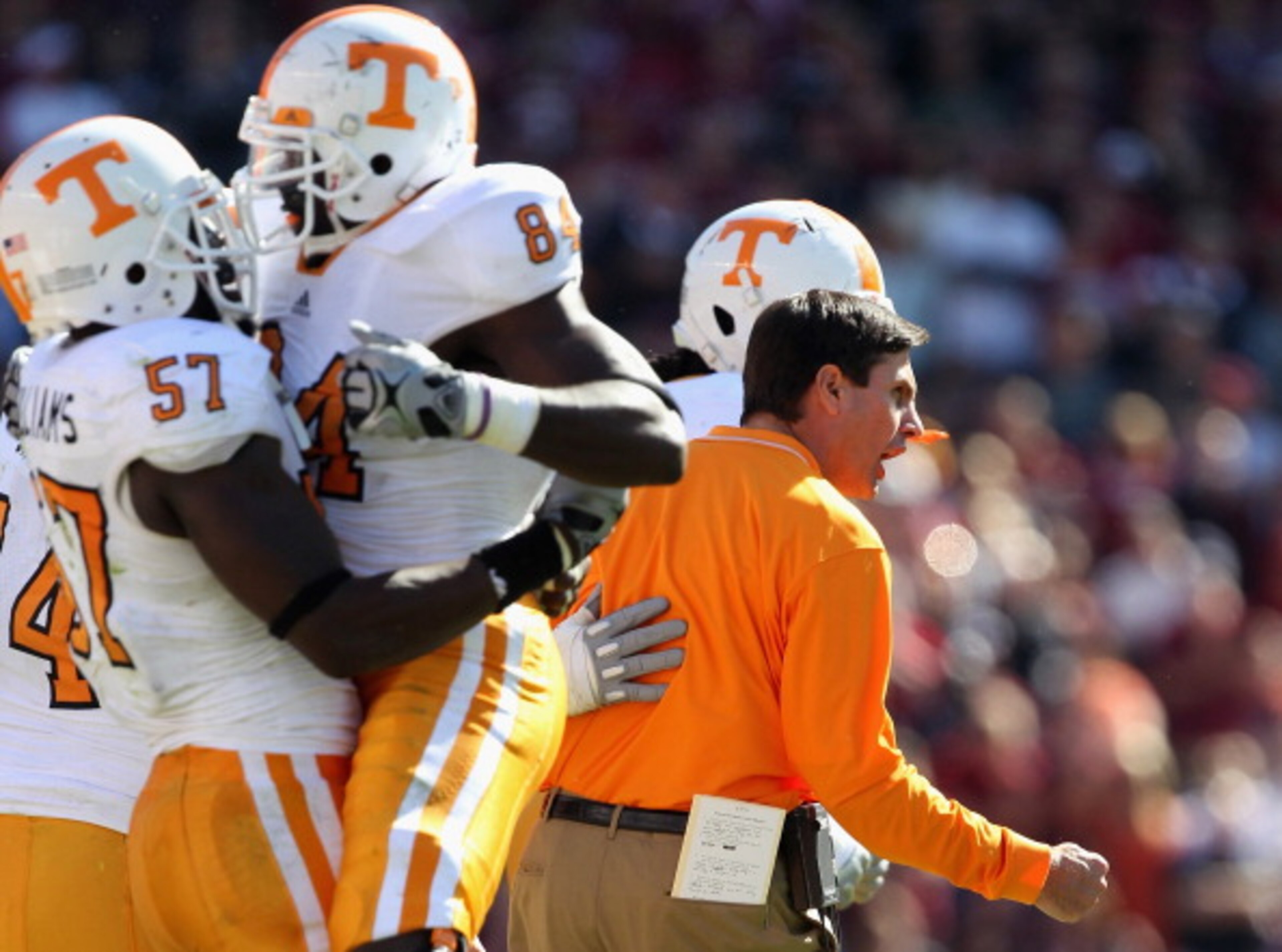 COLUMBIA, SC - OCTOBER 30: Head coach Derek Dooley of the Tennessee Volunteers watches on against the South Carolina Gamecocks during their game at Williams-Brice Stadium on October 30, 2010 in Columbia, South Carolina. (Photo by Streeter Lecka/Getty Im COLUMBIA, SC - OCTOBER 30: Head coach Derek Dooley of the Tennessee Volunteers watches on against the South Carolina Gamecocks during their game at Williams-Brice Stadium on October 30, 2010 in Columbia, South Carolina. (Photo by Streeter Lecka/Getty Im