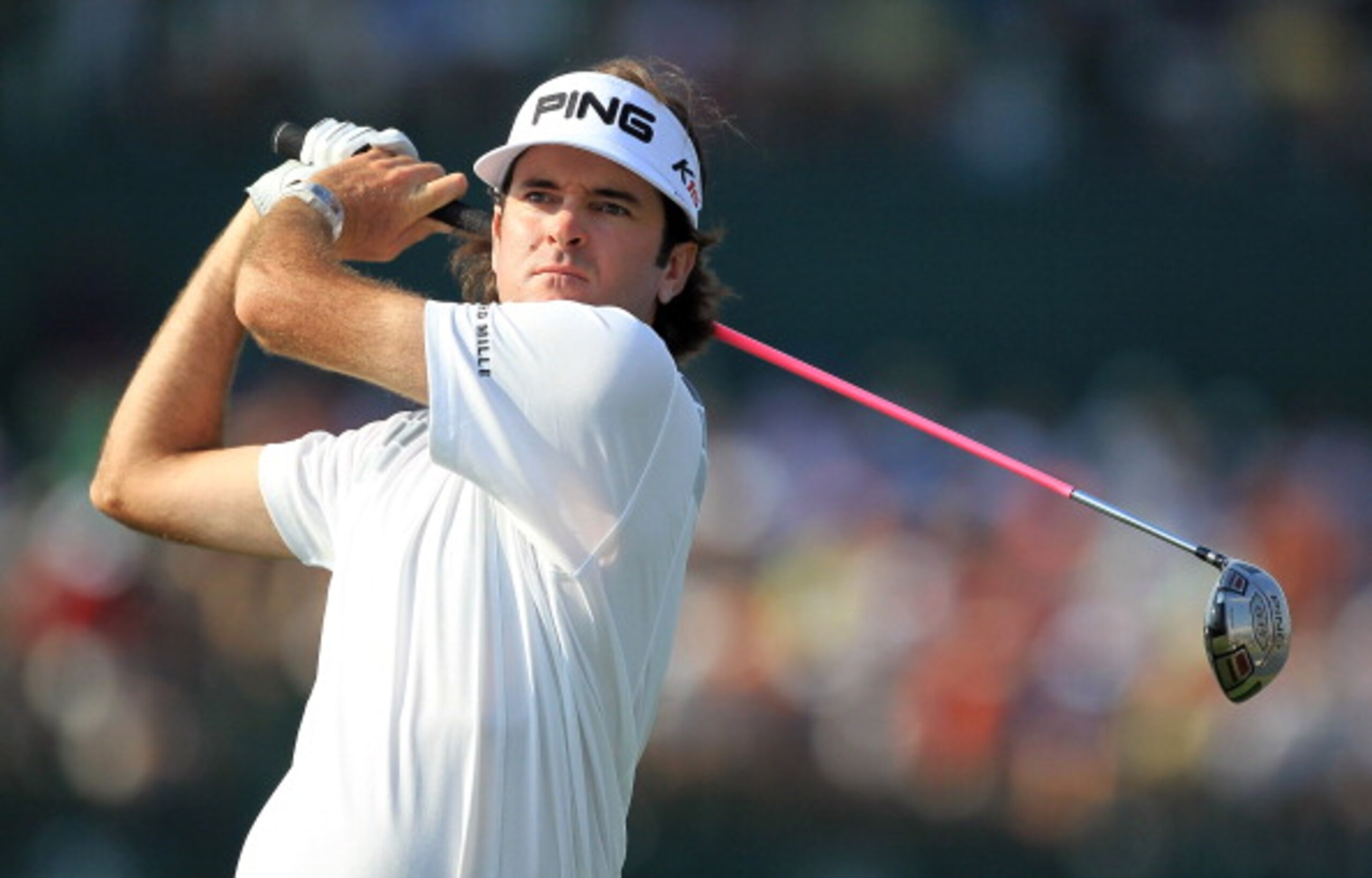 ORLANDO, FL - MARCH 27:  Bubba Watson of the USA plays his tee shot on the 16th hole during the final round of the 2011 Arnold Palmer Invitational presented by Mastercard at the Bay Hill Lodge and Country Club on March 27, 2011 in Orlando, Florida.  (Phot