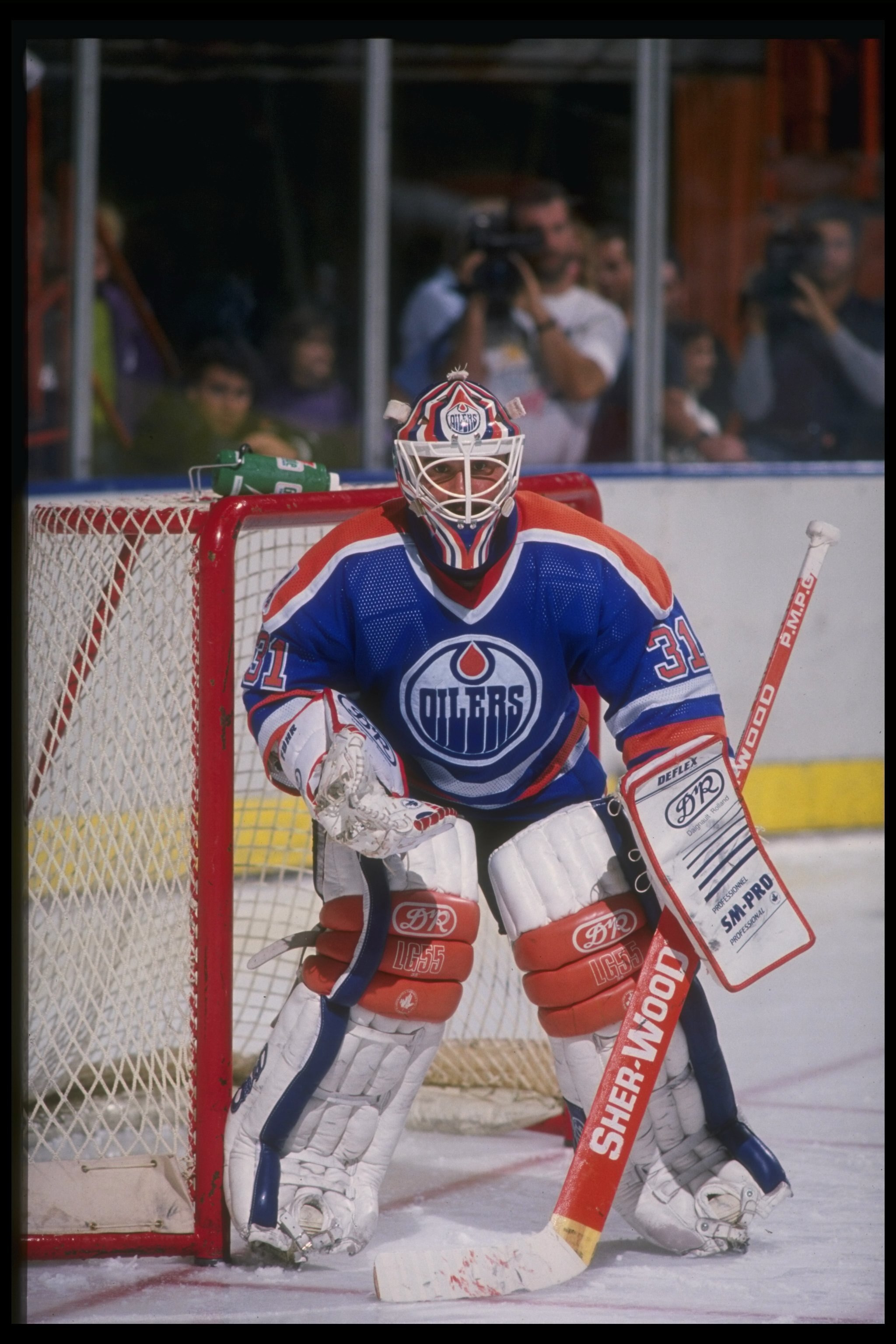 1988-1989:  Goaltender Grant Fuhr of the Edmonton Oilers. Mandatory Credit: Mike Powell  /Allsport
