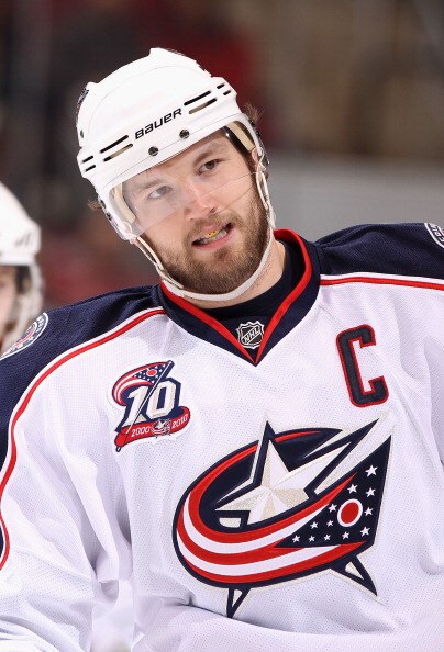 GLENDALE, AZ - MARCH 24:  Rick Nash #61 of the Columbus Blue Jackets during the NHL game against the Phoenix Coyotes at Jobing.com Arena on March 24, 2011 in Glendale, Arizona.  The Coyotes defeated the Blue Jackets 3-0.  (Photo by Christian Petersen/Gett