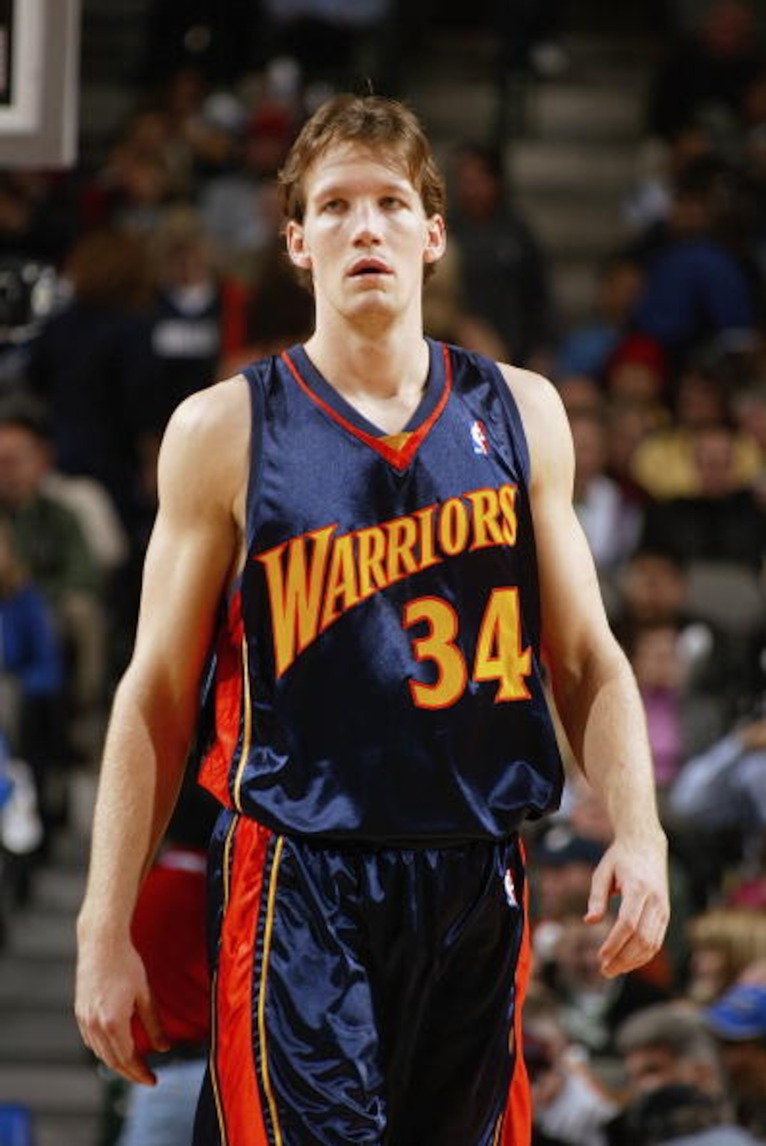 DALLAS - DECEMBER 14: Mike Dunleavy #34 of the Golden State Warriors looks on during the game against the Dallas Mavericks on December 14, 2004 at the American Airlines Center in Dallas, Texas. The Warriors defeated the Mavericks 111-107. NOTE TO USER DALLAS - DECEMBER 14: Mike Dunleavy #34 of the Golden State Warriors looks on during the game against the Dallas Mavericks on December 14, 2004 at the American Airlines Center in Dallas, Texas. The Warriors defeated the Mavericks 111-107. NOTE TO USER