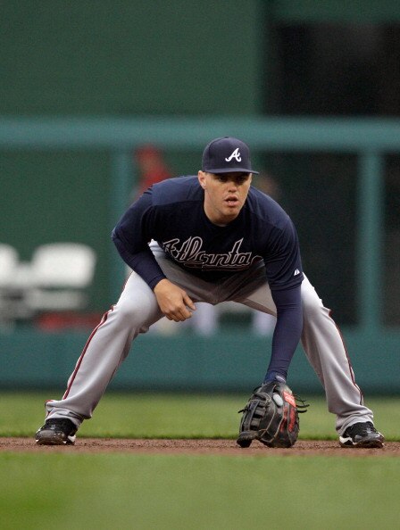 WASHINGTON, DC - MARCH 31:  First baseman Freddie Freeman #5 of the Atlanta Braves against the Washington Nationals at Nationals Park on March 31, 2011 in Washington, DC.  (Photo by Rob Carr/Getty Images)