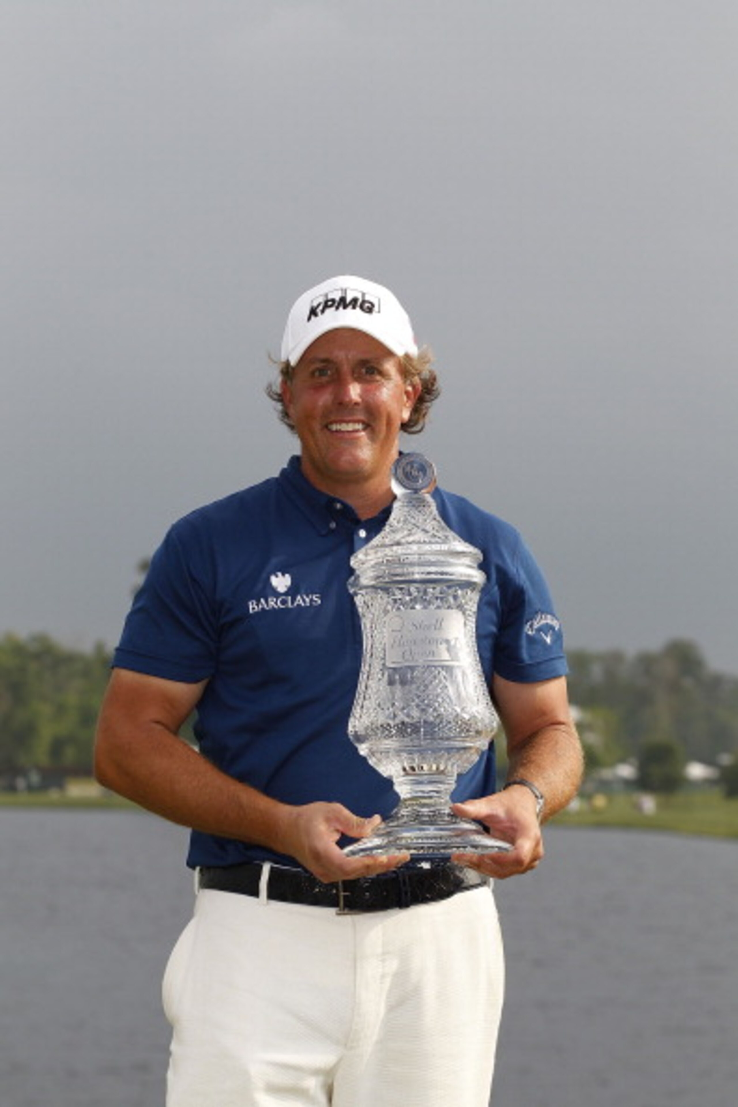 HUMBLE, TX - APRIL 03:  Phil Mickelson holds the trophy after winning the Shell Houston Open at Redstone Golf Club on April 3, 2011 in Humble, Texas.  (Photo by Michael Cohen/Getty Images)