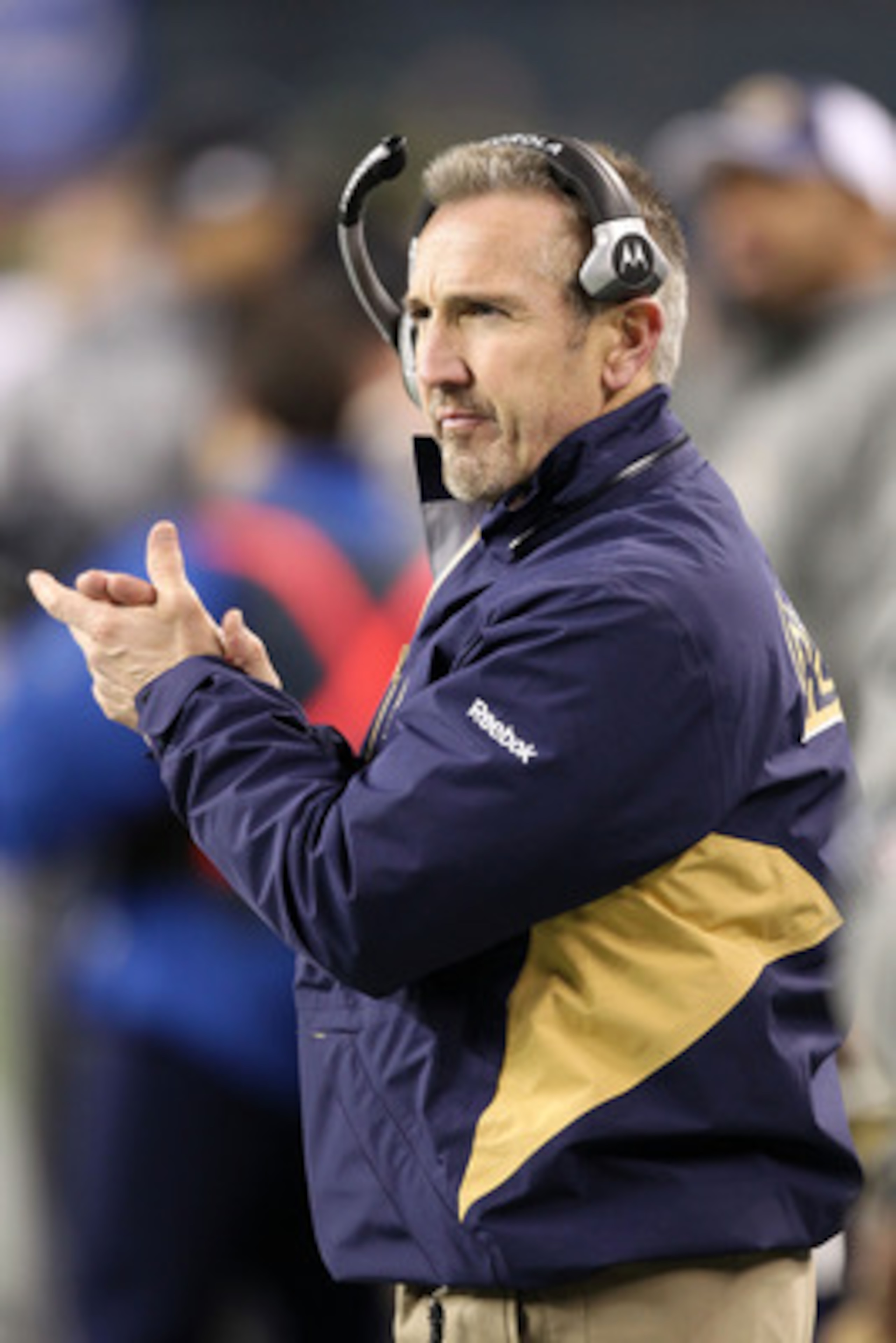 SEATTLE, WA - JANUARY 02: Head coach Steve Spagnuolo of the St. Louis Rams looks on during their game against the Seattle Seahawks at Qwest Field on January 2, 2011 in Seattle, Washington. (Photo by Otto Greule Jr/Getty Images) SEATTLE, WA - JANUARY 02: Head coach Steve Spagnuolo of the St. Louis Rams looks on during their game against the Seattle Seahawks at Qwest Field on January 2, 2011 in Seattle, Washington. (Photo by Otto Greule Jr/Getty Images)