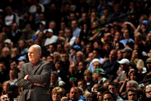 DENVER, CO - FEBRUARY 24:  Head coach George Karl of the Denver Nuggets directs his team against the Boston Celtics during NBA action at the Pepsi Center on February 24, 2011 in Denver, Colorado. The Nuggets defeated the Celtics 89-75. NOTE TO USER: User