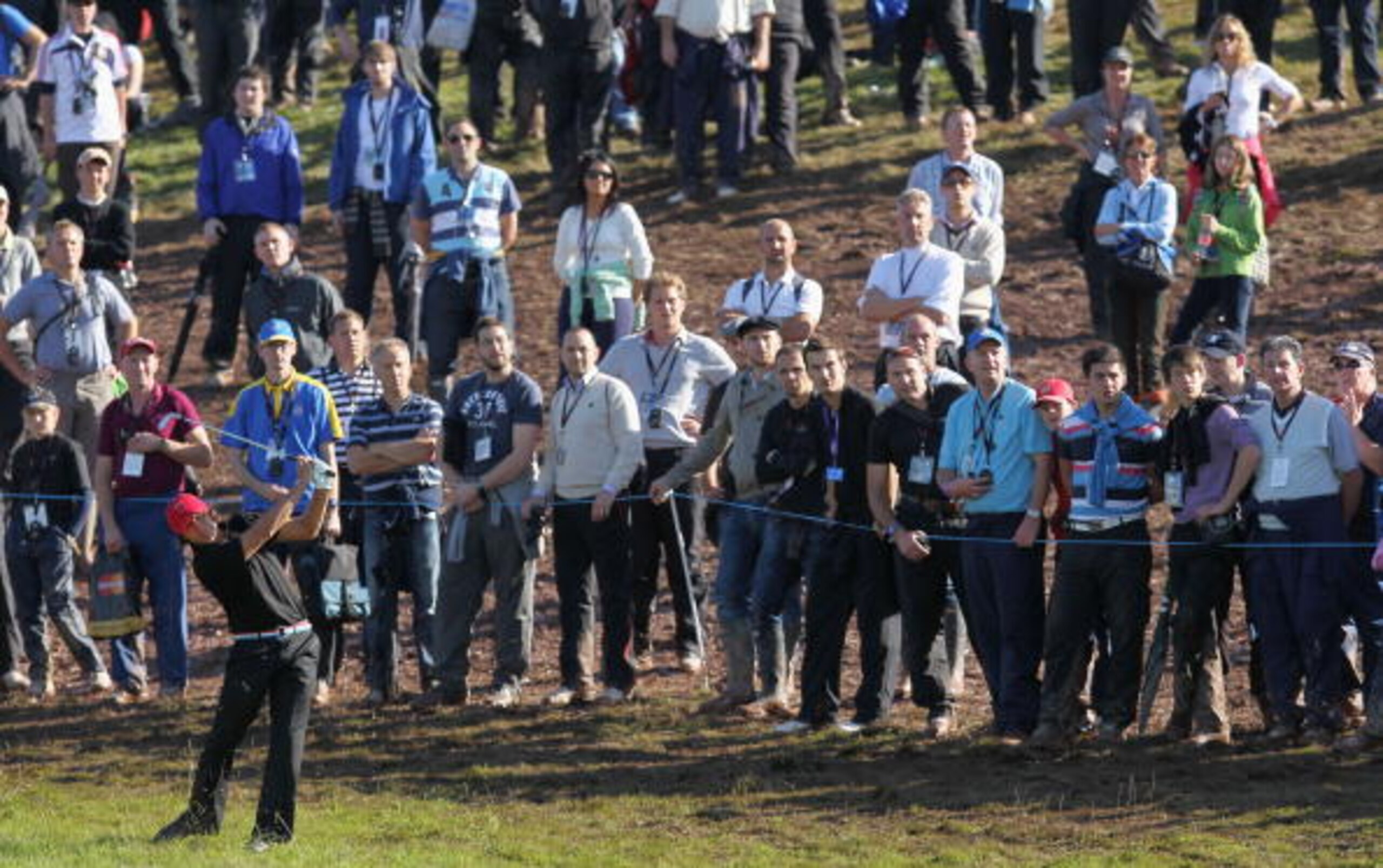 NEWPORT, WALES - OCTOBER 04:  Rickie Fowler of the USA hits a shot on the 18th hole in the singles matches during the 2010 Ryder Cup at the Celtic Manor Resort on October 4, 2010 in Newport, Wales.  (Photo by Andy Lyons/Getty Images)