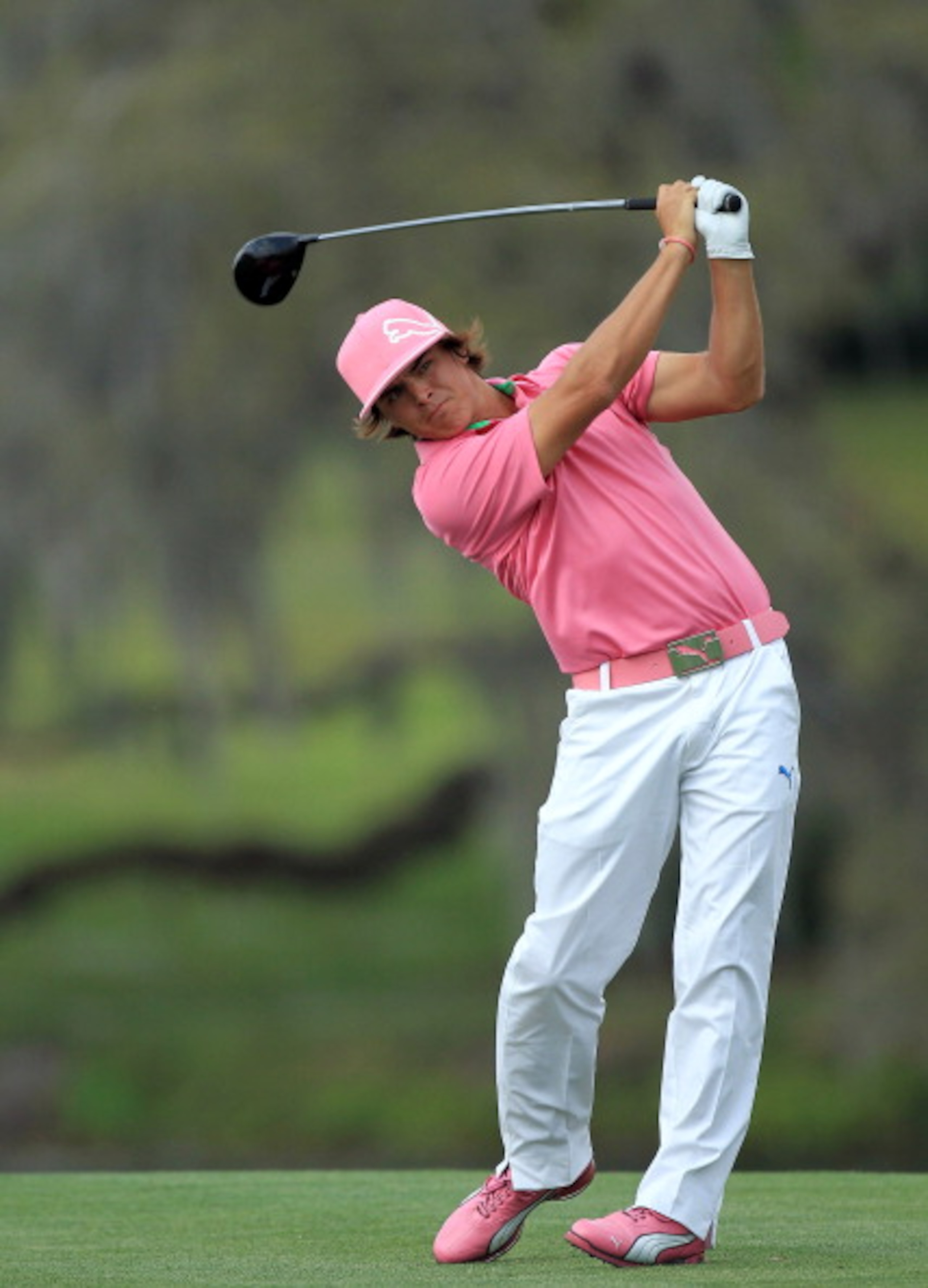 ORLANDO, FL - MARCH 26:  Rickie Fowler plays hie tee shot at the 18th hole during the third round of the 2011 Arnold Palmer Invitational presented by Mastercard at the Bay Hill Lodge and Country Club on March 26, 2011 in Orlando, Florida.  (Photo by David