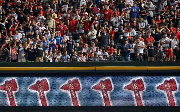 ATLANTA - OCTOBER 11:  Fans of the Atlanta Braves cheer against the San Francisco Giants during Game Four of the NLDS of the 2010 MLB Playoffs at Turner Field on October 11, 2010 in Atlanta, Georgia.  (Photo by Kevin C. Cox/Getty Images)