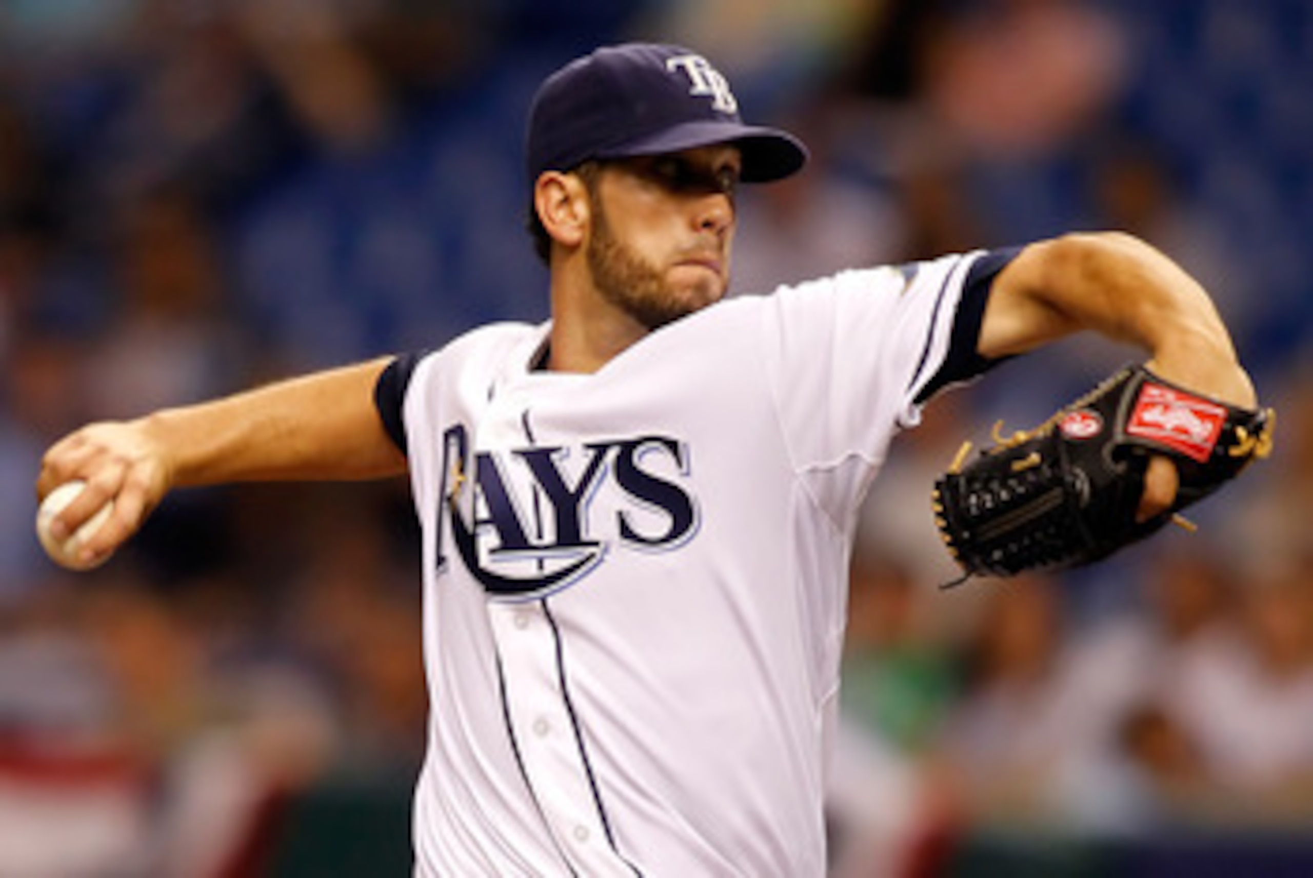 ST. PETERSBURG, FL - APRIL 02:  Pitcher James Shields #33 of the Tampa Bay Rays pitches against the Baltimore Orioles during the game at Tropicana Field on April 2, 2011 in St. Petersburg, Florida.  (Photo by J. Meric/Getty Images)