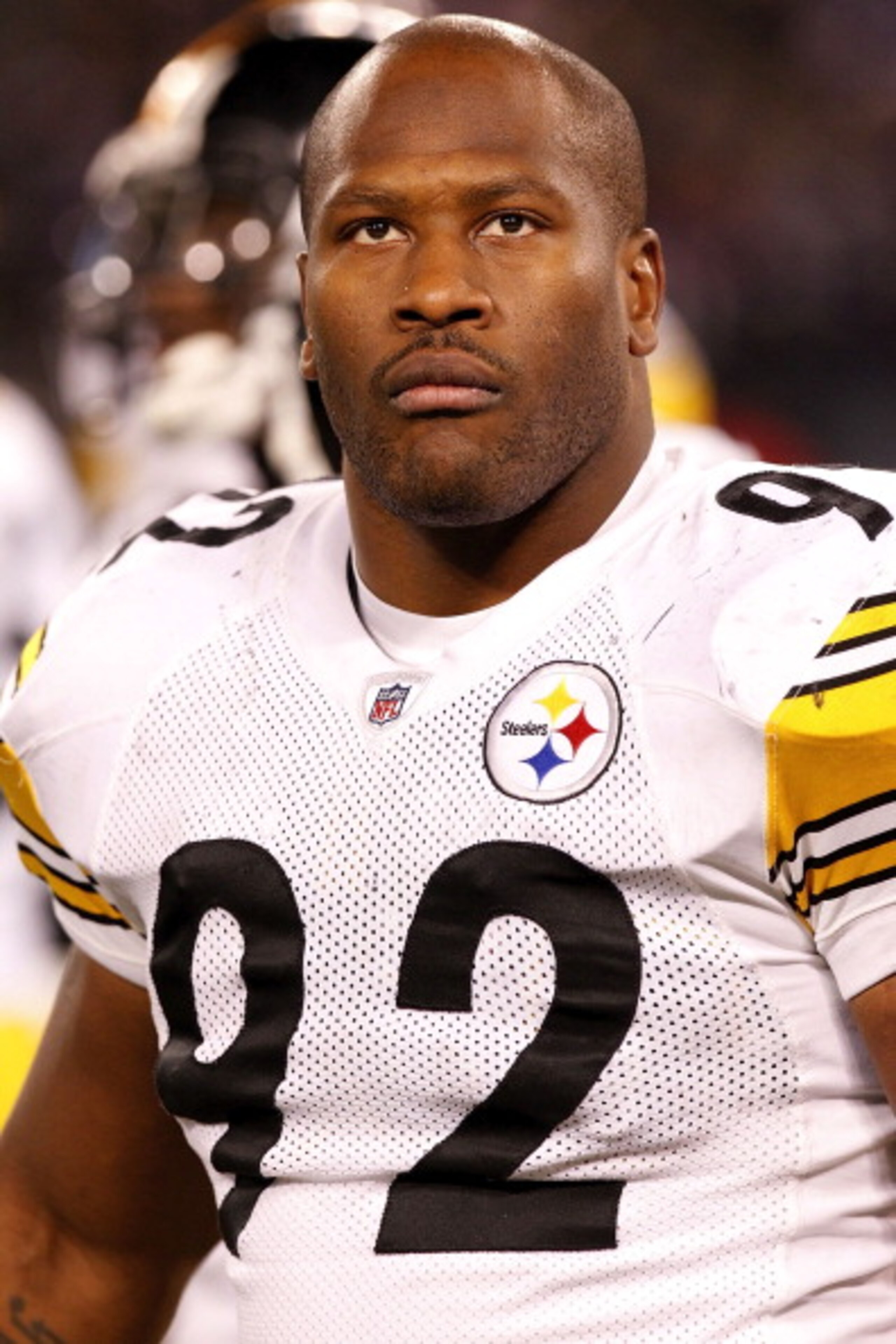 BALTIMORE, MD - DECEMBER 05: James Harrison #92 of the Pittsburgh Steelers watches from the sidelines against the Baltimore Ravens at M&T Bank Stadium on December 5, 2010 in Baltimore, Maryland. (Photo by Geoff Burke/Getty Images) BALTIMORE, MD - DECEMBER 05: James Harrison #92 of the Pittsburgh Steelers watches from the sidelines against the Baltimore Ravens at M&T Bank Stadium on December 5, 2010 in Baltimore, Maryland. (Photo by Geoff Burke/Getty Images)