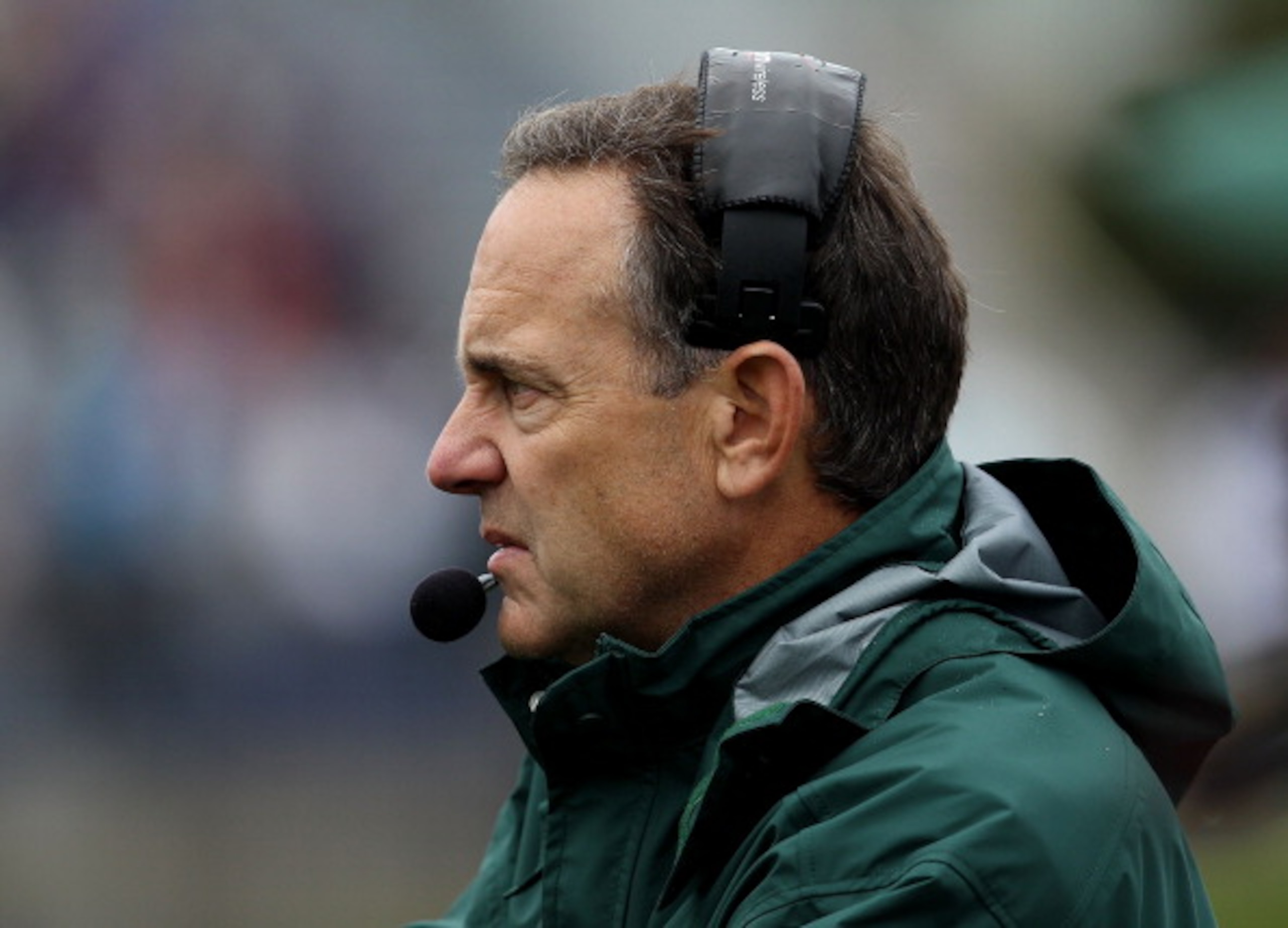 EVANSTON, IL - OCTOBER 23: Head coach Mark Dantonio of the Michigan State Spartans returned to the sidelines for a game against the Northwestern Wildcats at Ryan Field on October 23, 2010 in Evanston, Illinois. Michigan State defeated Northwestern 35-27.