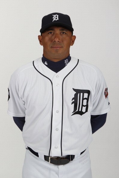 LAKELAND, FL - FEBRUARY 21:  Carlos Guillen #9 of the Detroit Tigers poses for a portrait during Photo Day on February 21, 2011 at Joker Marchant Stadium in Lakeland, Florida.  (Photo by Nick Laham/Getty Images)