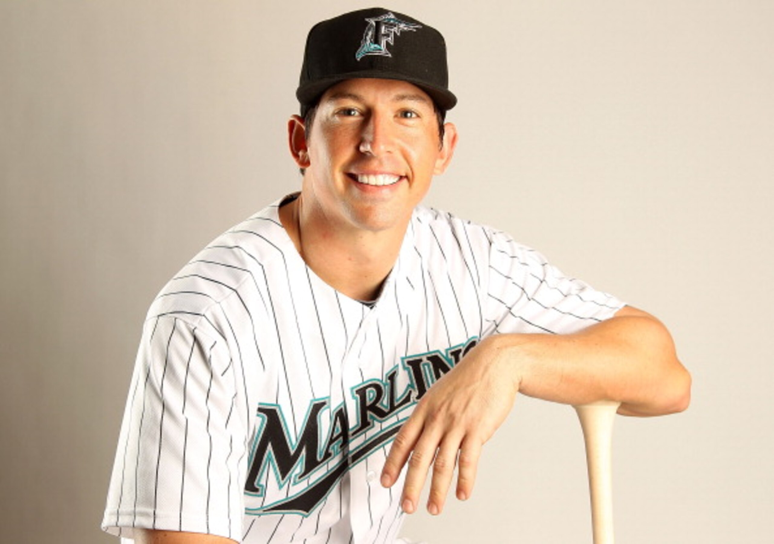JUPITER, FL - FEBRUARY 23: John Baker #21 of the Florida Marlins during Photo Day at Roger Dean Stadium on February 23, 2011 in Jupiter, Florida.  (Photo by Mike Ehrmann/Getty Images)