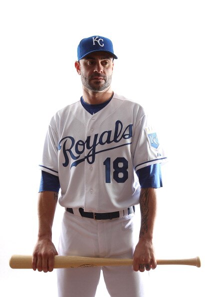 SURPRISE, AZ - FEBRUARY 23:  Jason Kendall #18 of the Kansas City Royals poses for a portrait during Spring Training Media Day on February 23, 2011 at Surprise Stadium in Surprise, Arizona..  (Photo by Jonathan Ferrey/Getty Images)