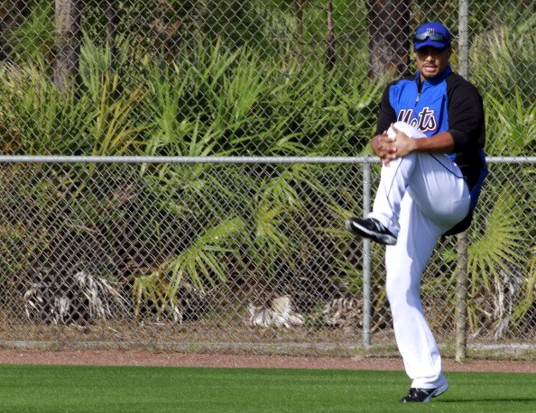 PORT ST. LUCIE, FL - FEBRUARY 17:  Pitcher Johan Santana #57 of the New York Metsworks out during spring training at Tradition Field on February 17, 2011 in Port St. Lucie, Florida.  (Photo by Marc Serota/Getty Images)