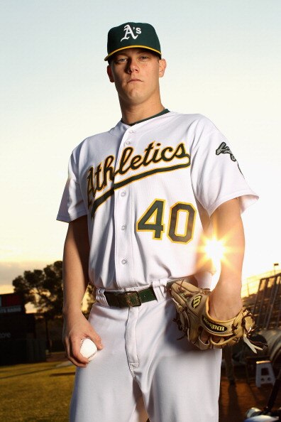 PHOENIX, AZ - FEBRUARY 24:  Andrew Bailey #40 of the Oakland Athletics poses for a portrait during media photo day at Phoenix Municipal Stadium on February 24, 2011 in Phoenix, Arizona.  (Photo by Ezra Shaw/Getty Images)