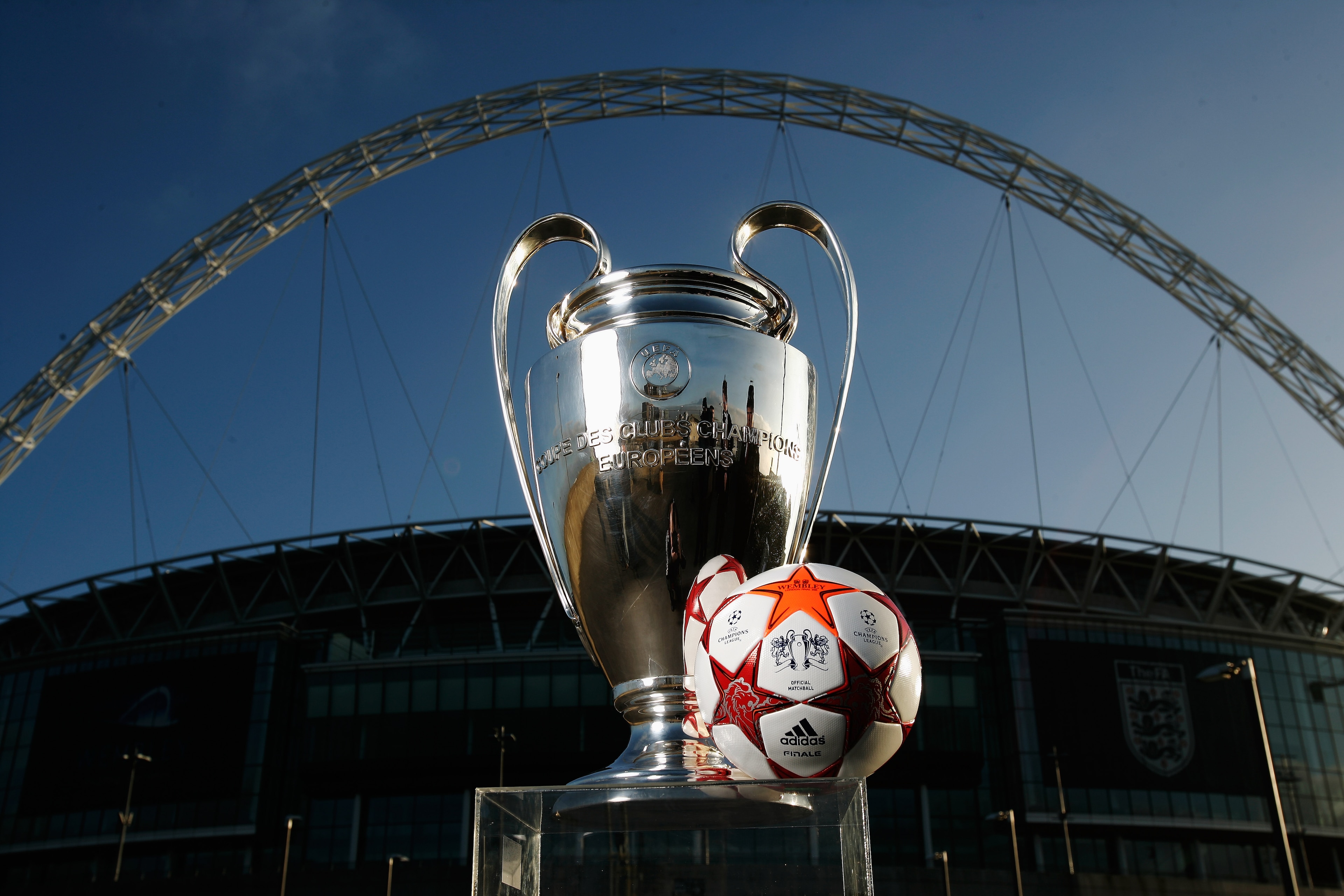 LONDON, ENGLAND - MARCH 03:  Adidas present the Official Match Ball for the 2011 UEFA Champions League Final at Wembley Stadium on March 3, 2011 in London, United Kingdom.  (Photo by Gary Prior/Getty Images for adidas)