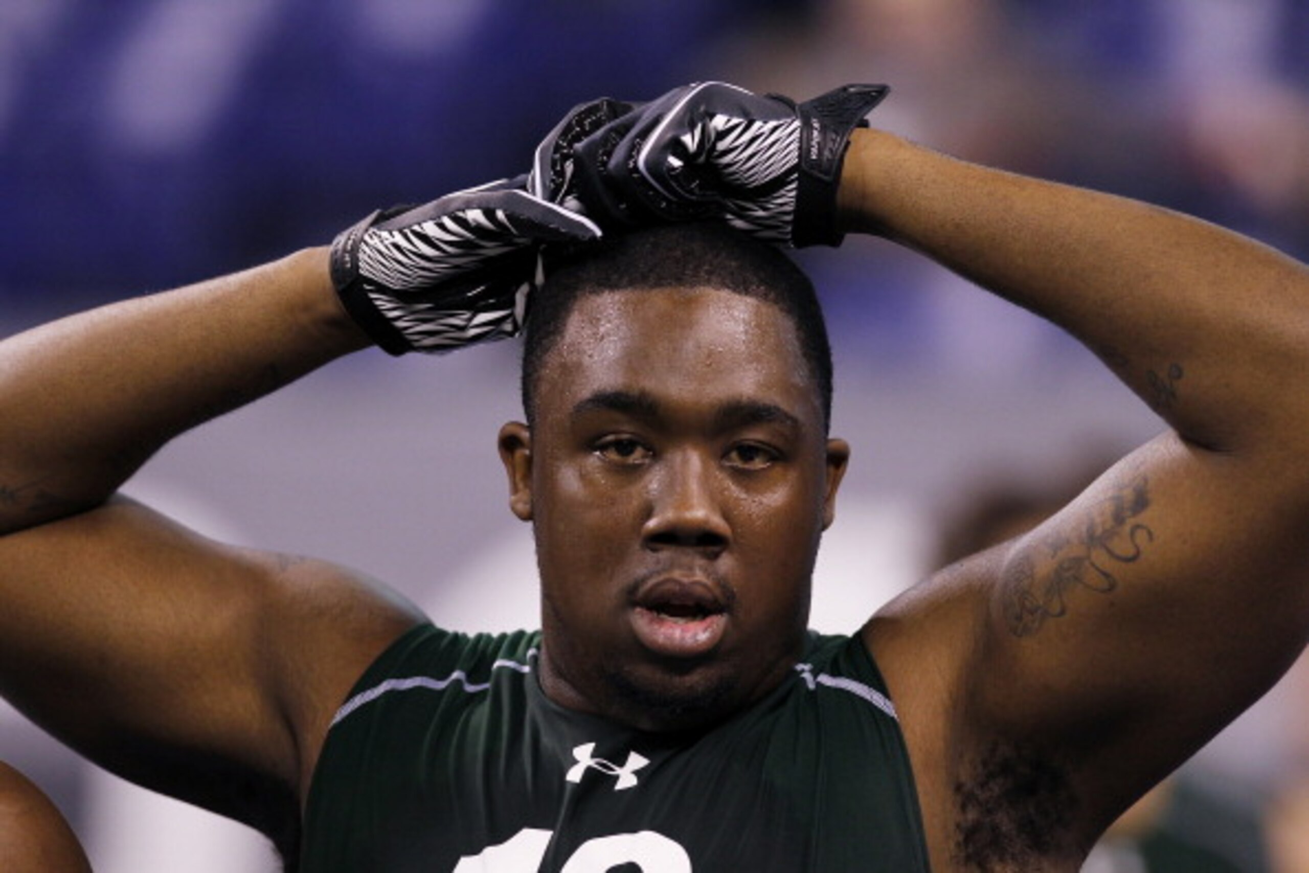 INDIANAPOLIS, IN - FEBRUARY 28: Defensive lineman Nick Fairley of Auburn looks on during the 2011 NFL Scouting Combine at Lucas Oil Stadium on February 28, 2011 in Indianapolis, Indiana. (Photo by Joe Robbins/Getty Images) INDIANAPOLIS, IN - FEBRUARY 28: Defensive lineman Nick Fairley of Auburn looks on during the 2011 NFL Scouting Combine at Lucas Oil Stadium on February 28, 2011 in Indianapolis, Indiana. (Photo by Joe Robbins/Getty Images)