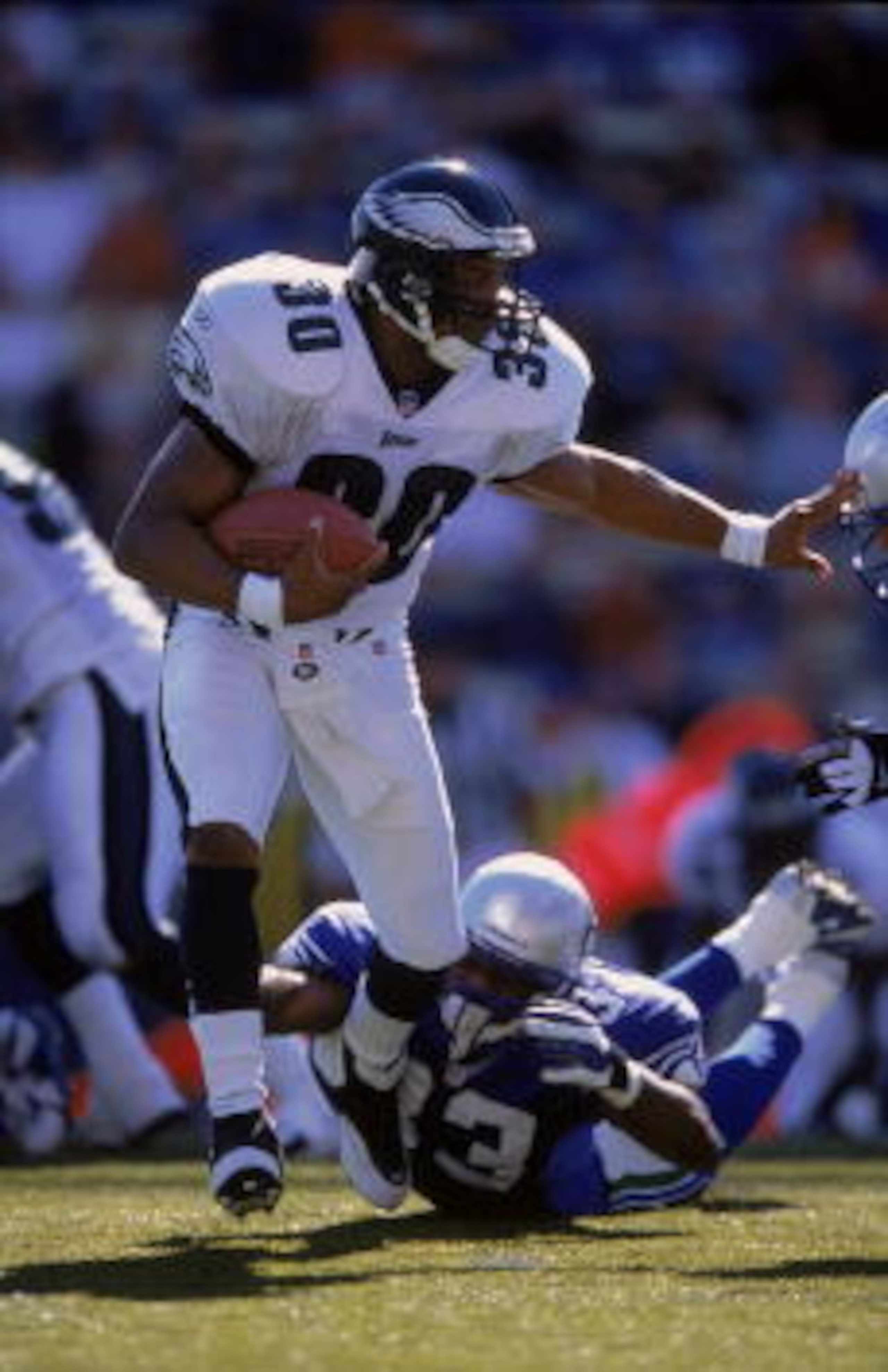 23 Sep 2001:  Brian Mitchell #30 of the Philadelphia Eagles carries the ball during the game against the Seattle Seahawks at the Husky Stadium in Seattle, Washington. The Eagles defeated the Seahawks 27-3.Mandatory Credit: Otto Greule  /Allsport